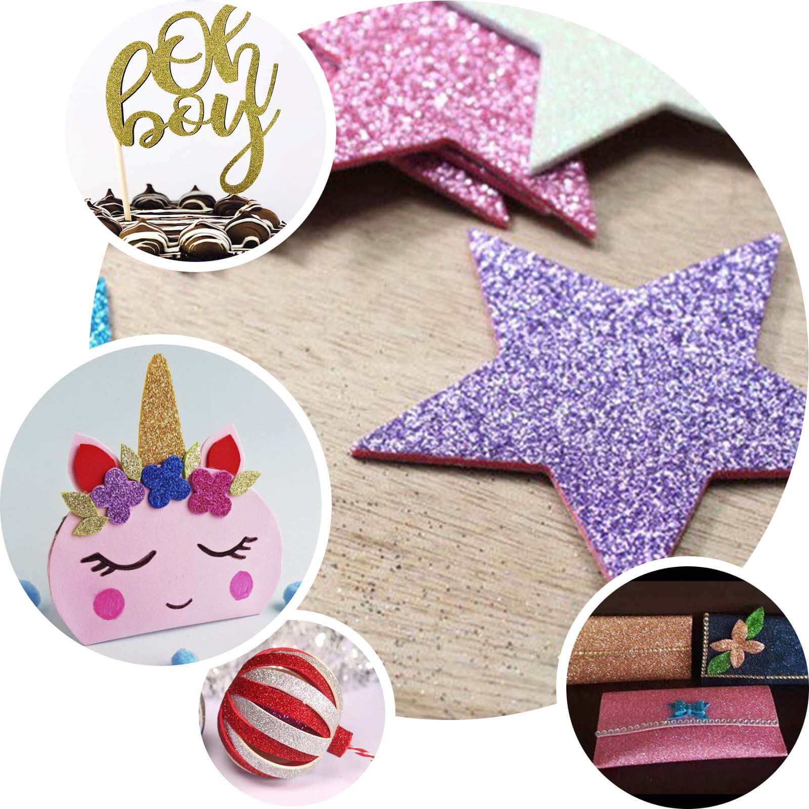 10 Pack Purple Self-Adhesive Glitter DIY Craft Foam Sheets 12"x10" - Image 5