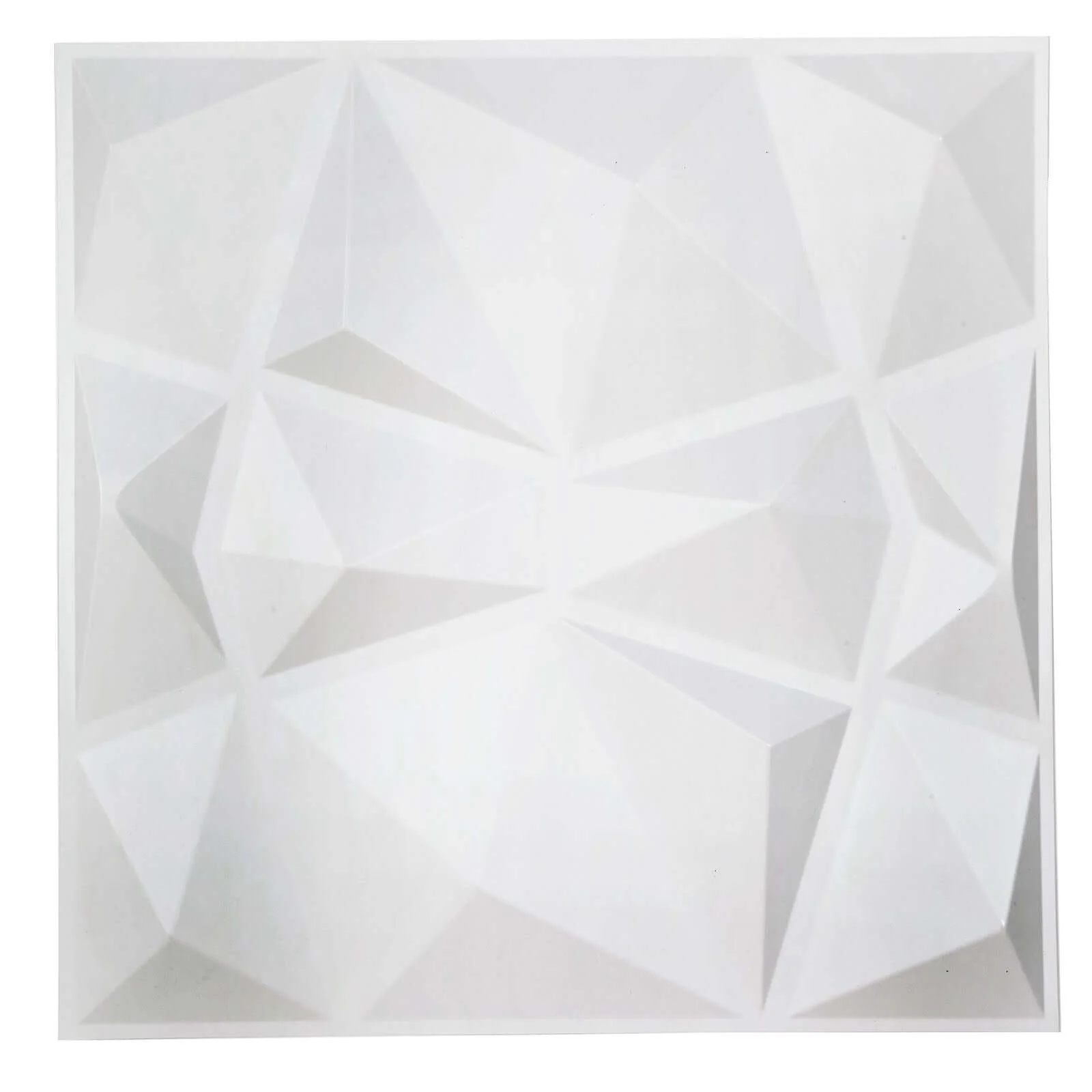 12 Pack Matte White 3D Diamond Textured Stick On Wall Panels, PVC Waterproof Wall Tiles 20"x20" - Image 7