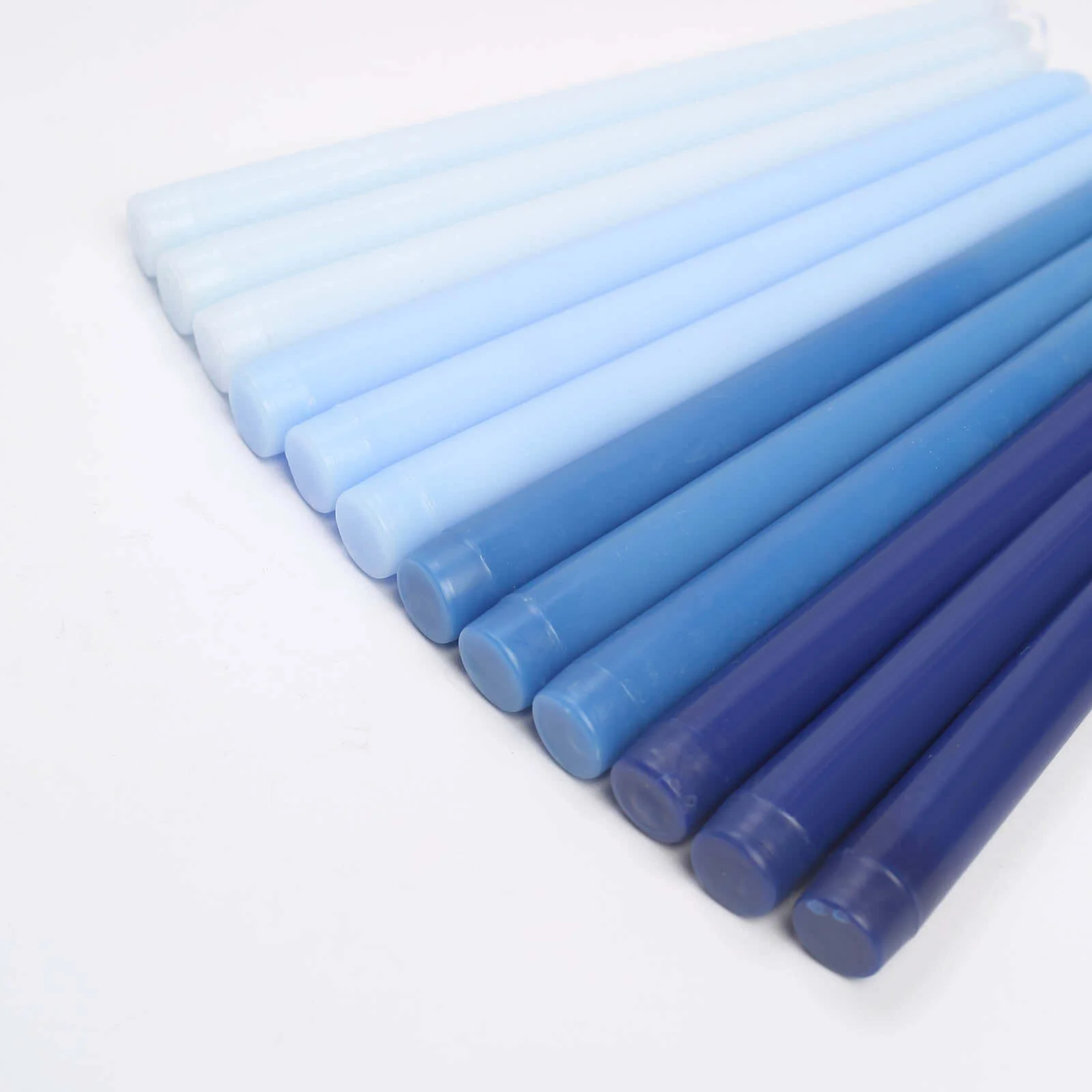 12-Pack Taper Candles 10" Premium Wax Design Mixed Blue - Unscented Candles for Sophisticated Decor - Image 2