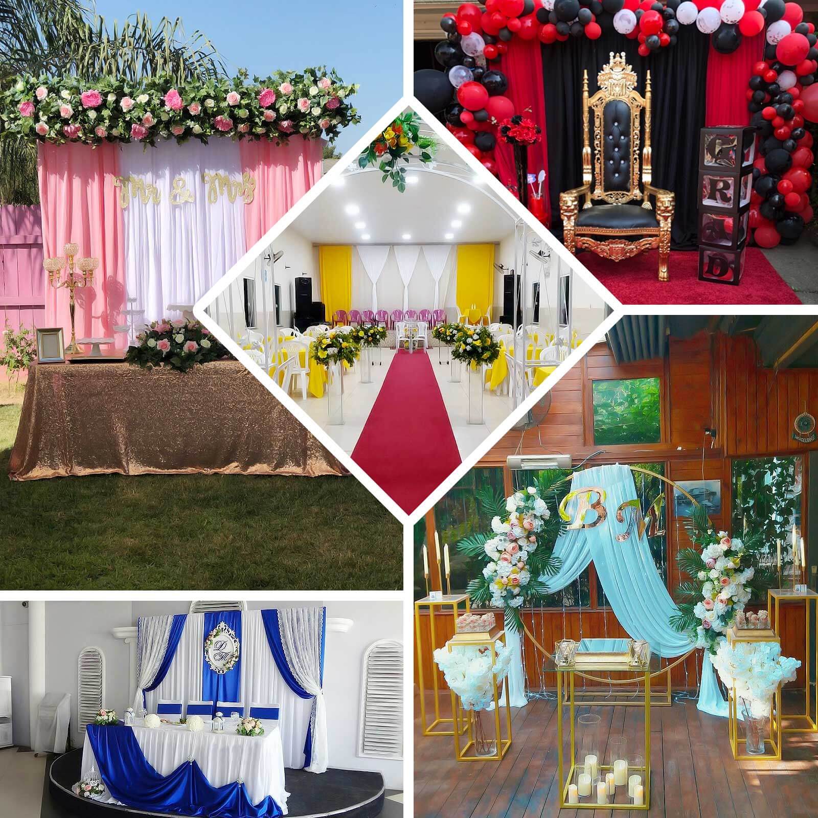 2 Pack 5ftx8ft Red Polyester Backdrop Drape Curtains With Rod Pockets, Event Divider Panels 130GSM - Image 5