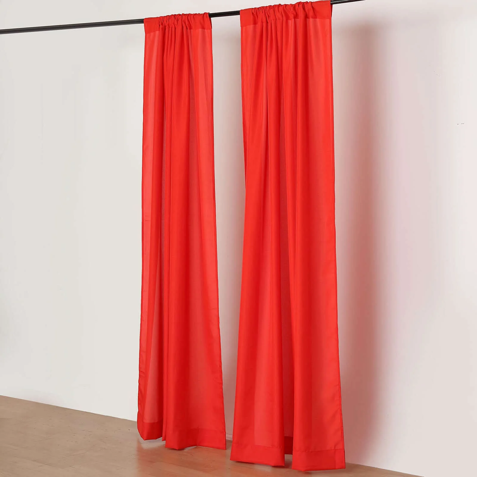 2 Pack 5ftx8ft Red Polyester Backdrop Drape Curtains With Rod Pockets, Event Divider Panels 130GSM - Image 7