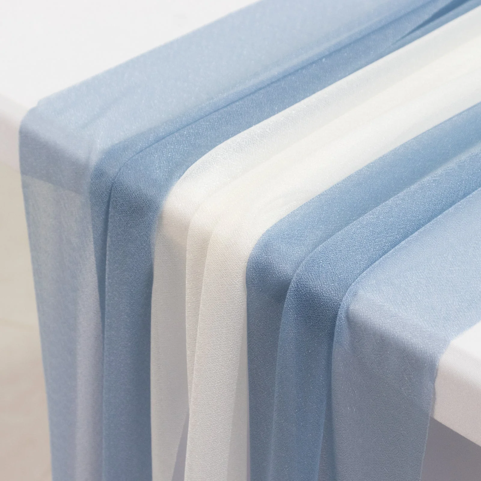 20-Pack Sheer Table Runners Dusty Blue Ivory, 9ft Long Sheer Drapes Table Decor, Wrinkle-Free - Image 6