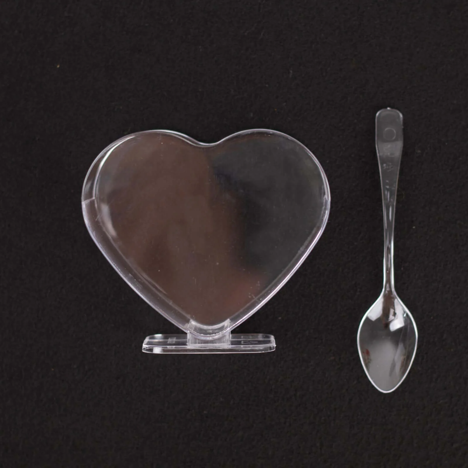 24-Pack Mini Clear Plastic Heart-Shaped Dessert Parfait Cups 2oz, Spoons Included - Disposable or Reusable Pudding Snack Bowls - Image 7