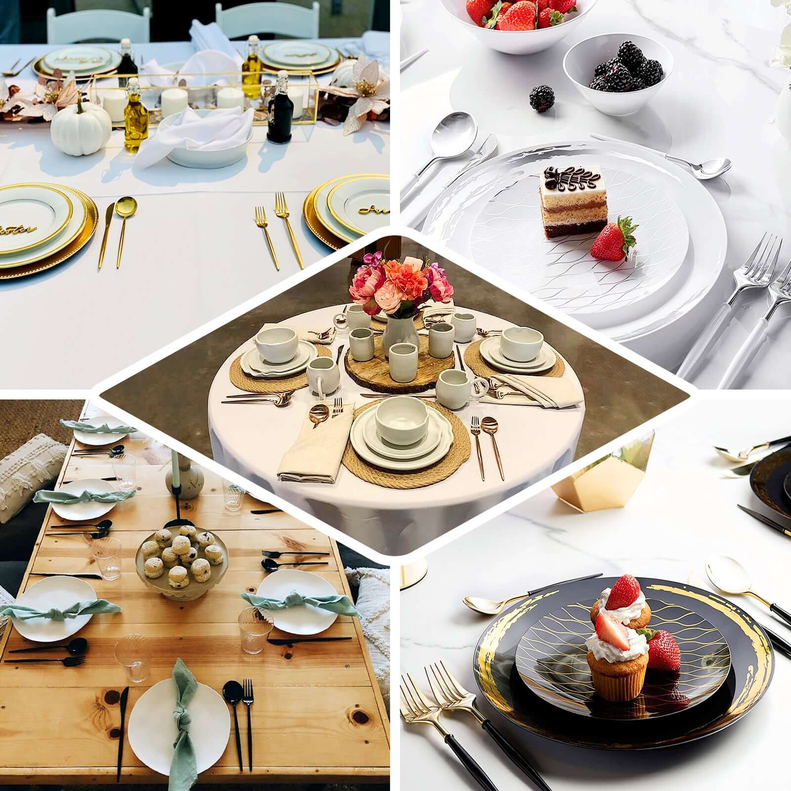 24-Pack Plastic Flatware Set 8" Gold with Ivory Handle - Modern Heavy Duty Disposable Silverware - Image 5