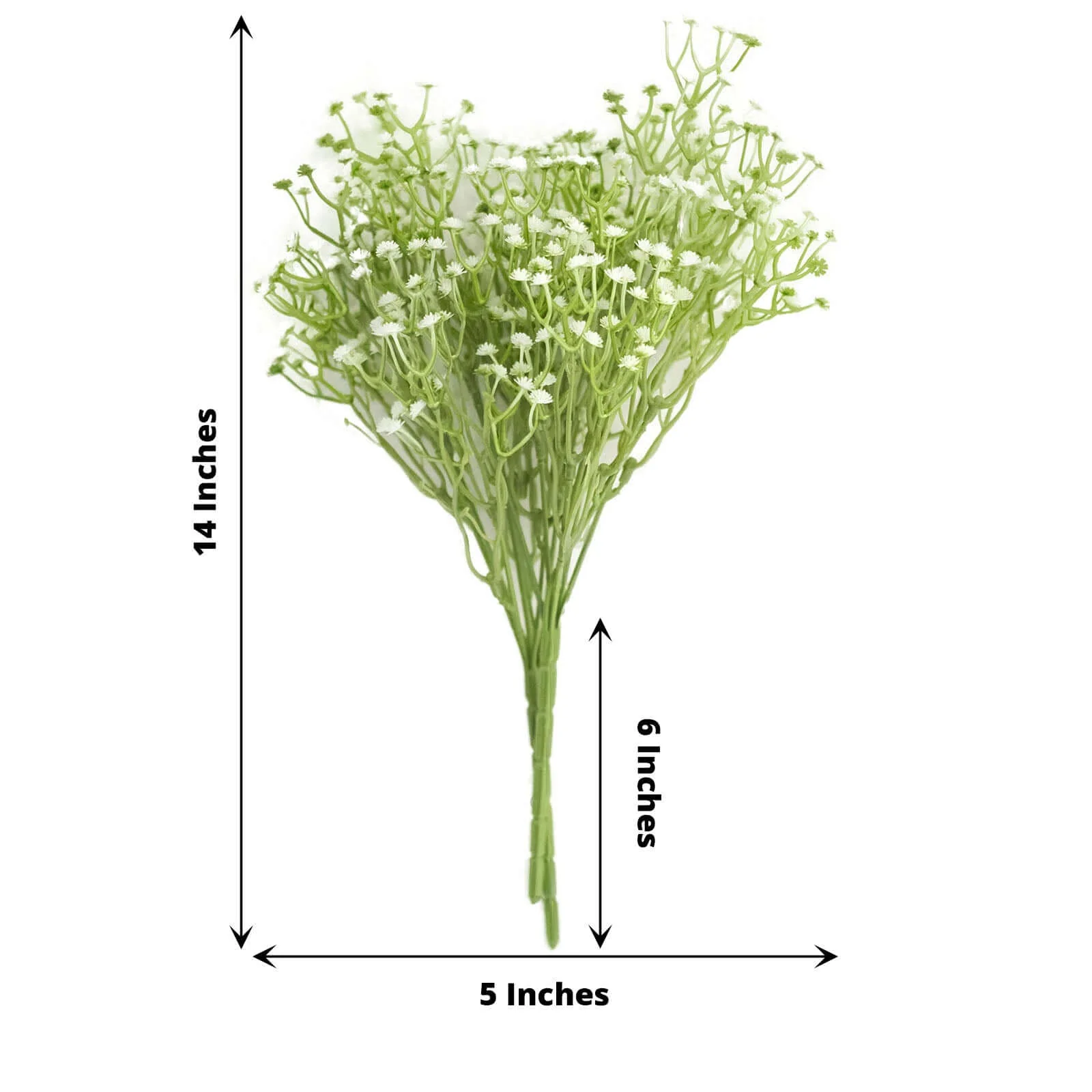 3 Pack White Artificial Baby’s Breath Gypsophila Flower Bouquets, Real Touch Faux Floral Arrangements, 14" - Image 3