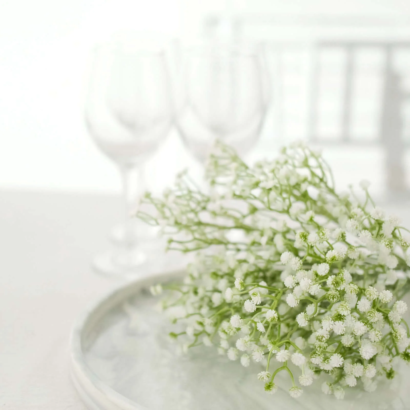 3 Pack White Artificial Baby’s Breath Gypsophila Flower Bouquets, Real Touch Faux Floral Arrangements, 14" - Image 8