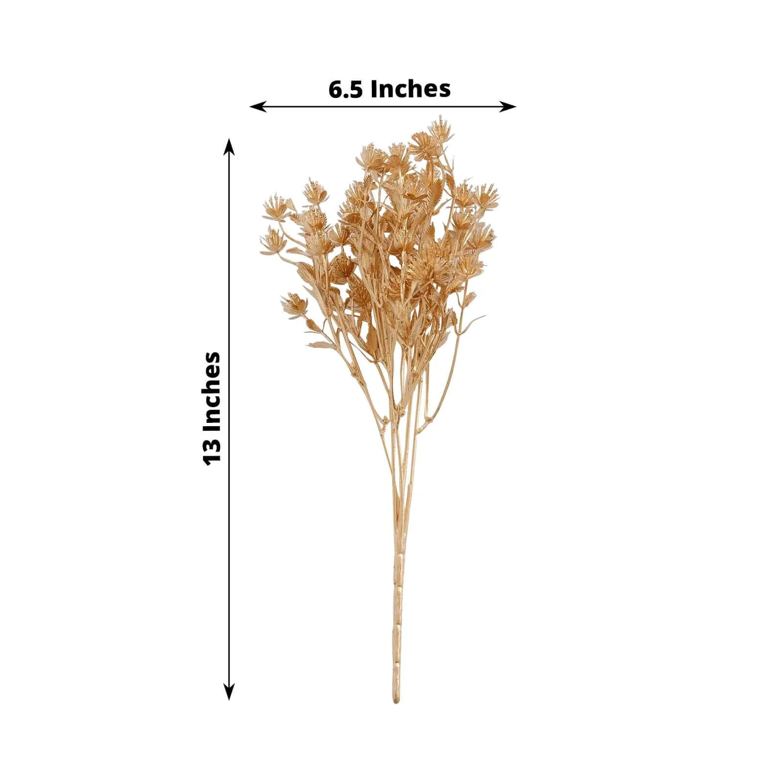 4 Pack Metallic Gold Artificial Baby’s Breath Stems, 13" Floral Spray Decor - Image 3