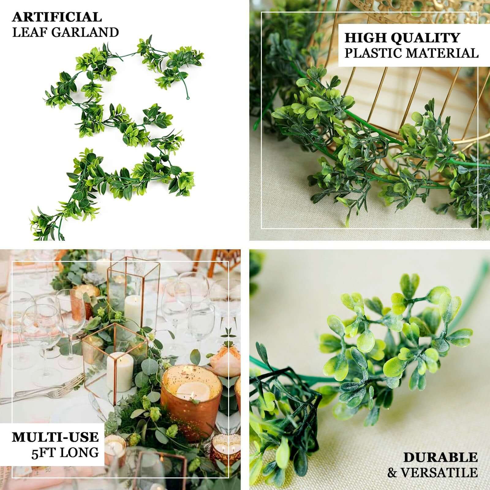 Artificial Eucalyptus/Willow Leaf Ranunculus Flower Garland Vine 40" - Image 4