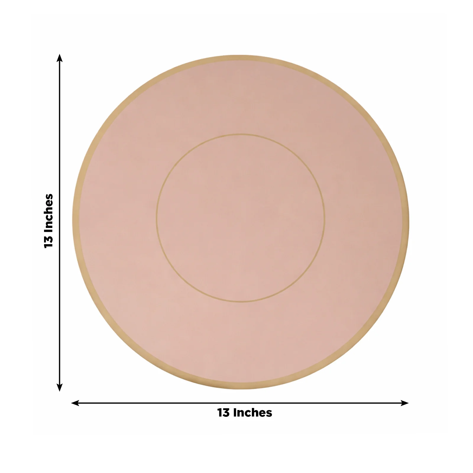 50 Pack Disposable Table Placemats 13" Round Dusty Rose with Gold Rim – Cardboard Charger Plates for Elegant Table Settings, 128 GSM - Image 3