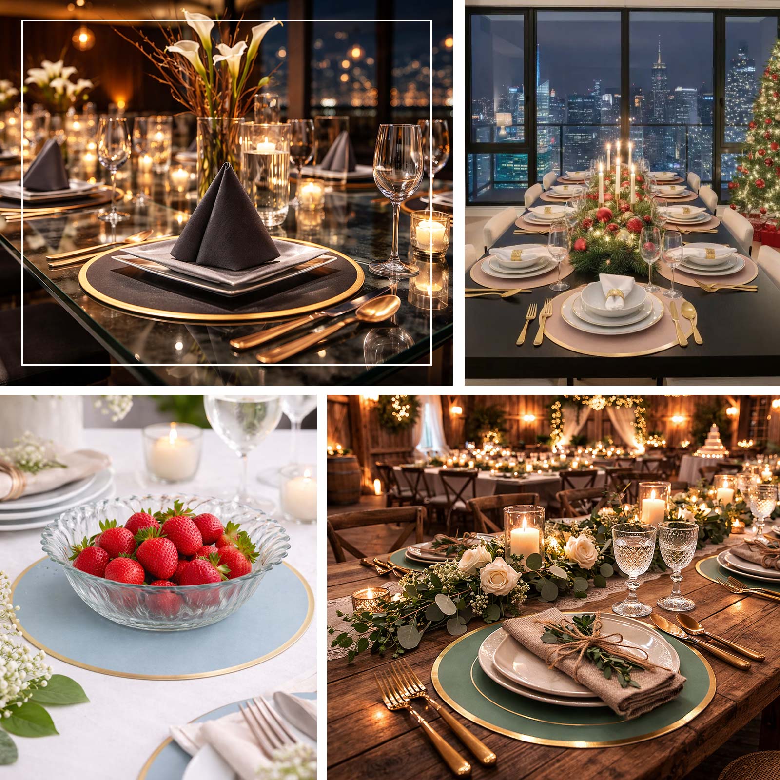 50 Pack Disposable Table Placemats 13" Round Dusty Rose with Gold Rim – Cardboard Charger Plates for Elegant Table Settings, 128 GSM - Image 5