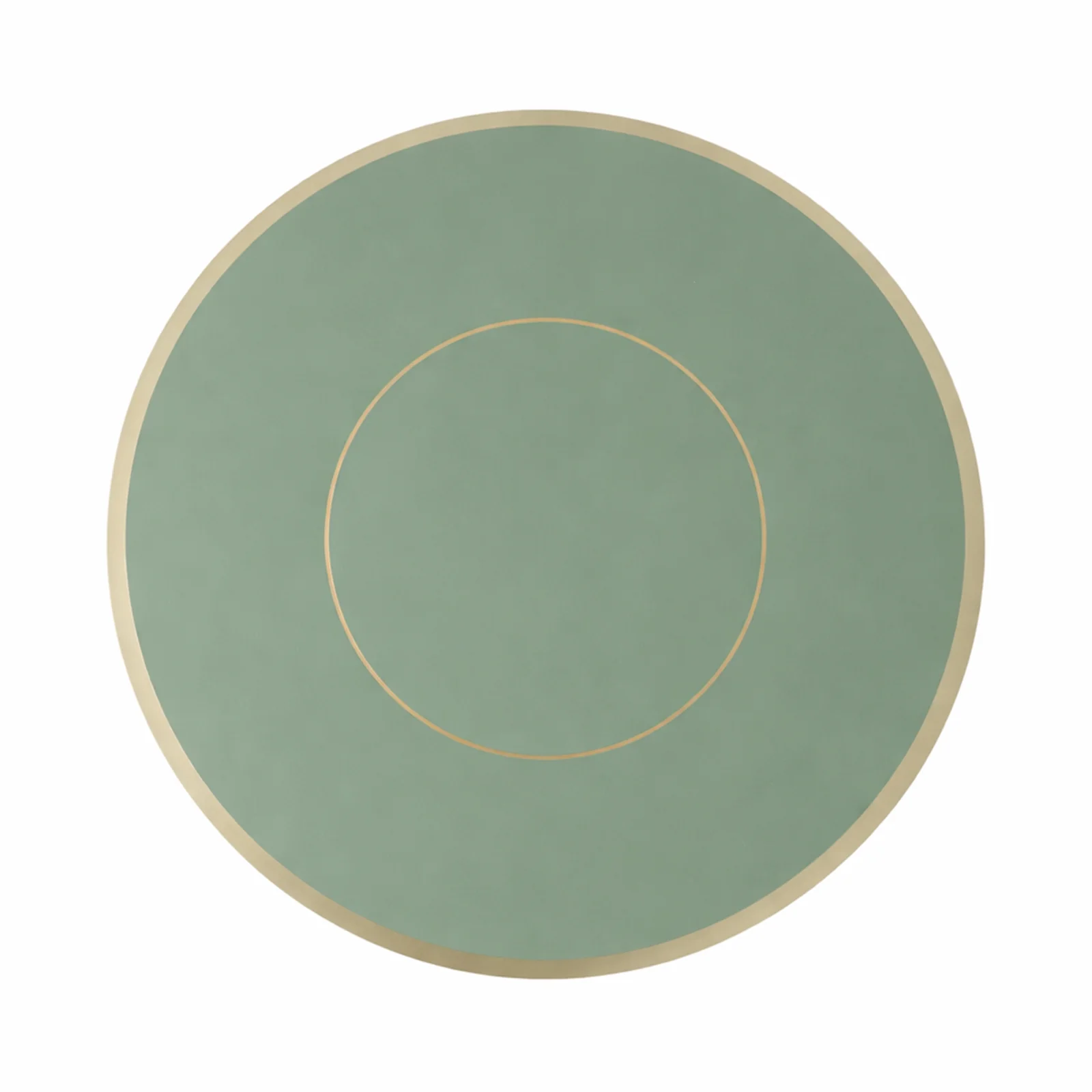 50 Pack Disposable Table Placemats 13" Round Sage Green with Gold Rim – Cardboard Charger Plates for Elegant Table Settings, 128 GSM - Image 2