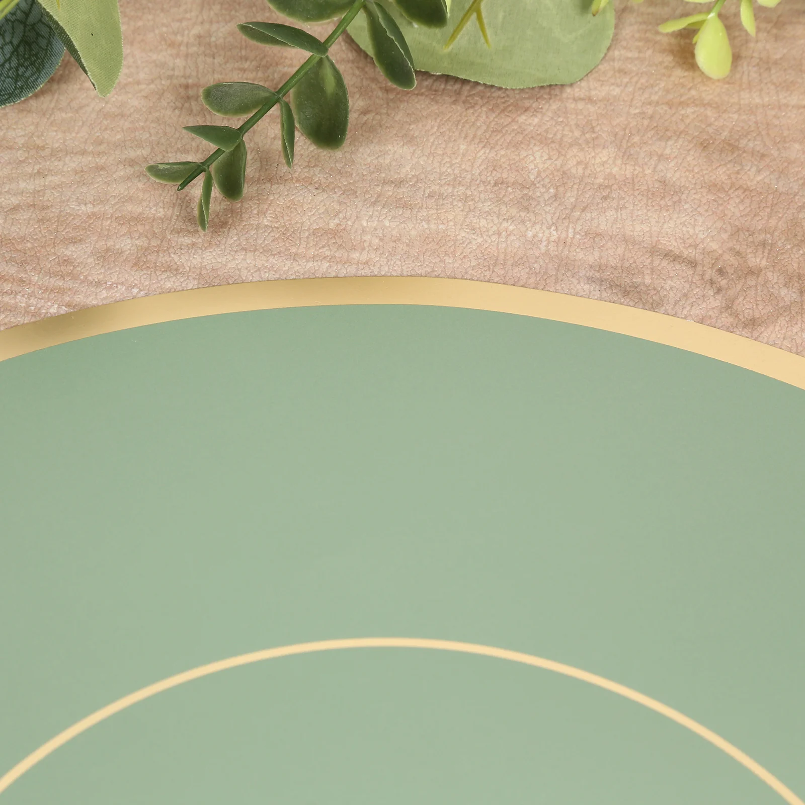 50 Pack Disposable Table Placemats 13" Round Sage Green with Gold Rim – Cardboard Charger Plates for Elegant Table Settings, 128 GSM - Image 8