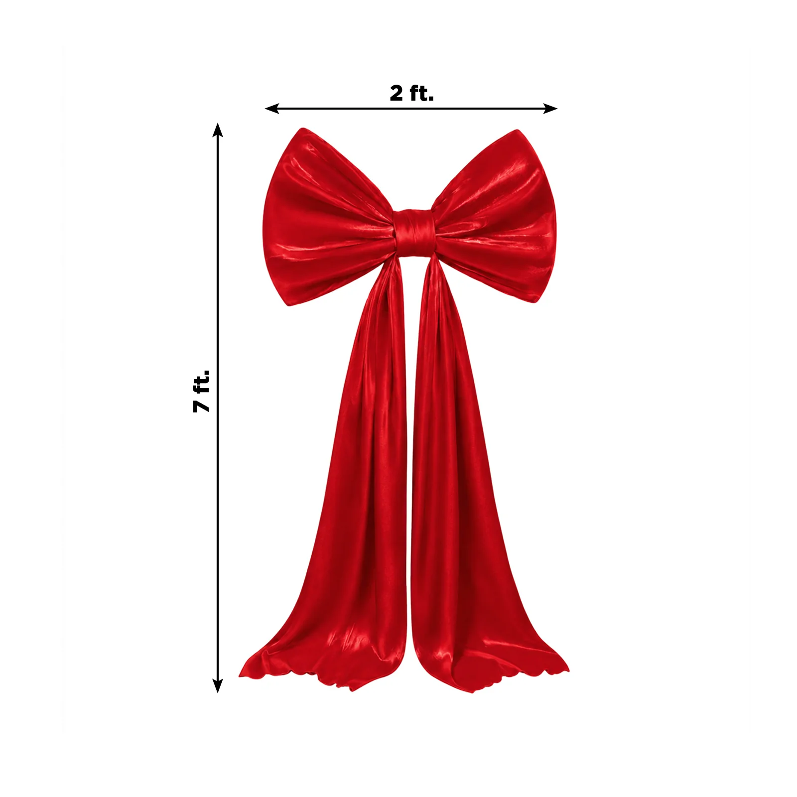 7ft Giant Red Satin Bow Tie Décor for Weddings, Baby Showers & Events - Image 3