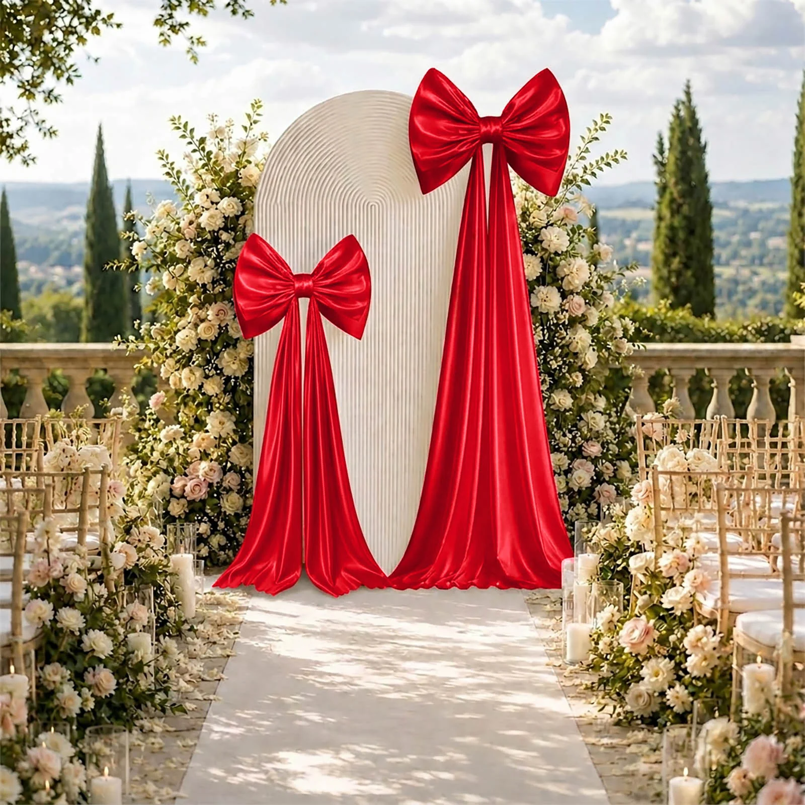 7ft Giant Red Satin Bow Tie Décor for Weddings, Baby Showers & Events - Image 7