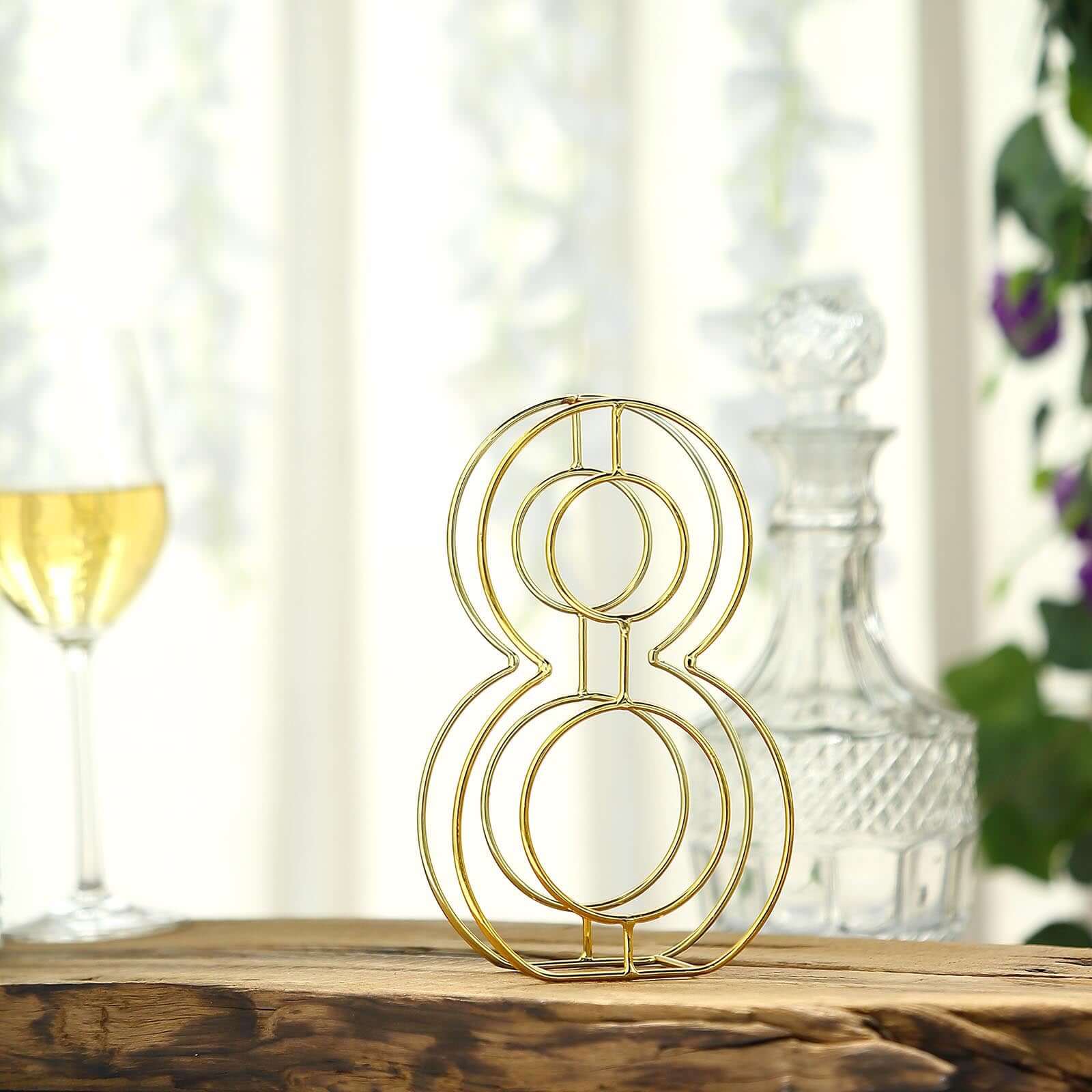 Gold Freestanding 3D Decorative Metal Wire "8" Numbers, Wedding Table Numbers 8" Tall - Image 8