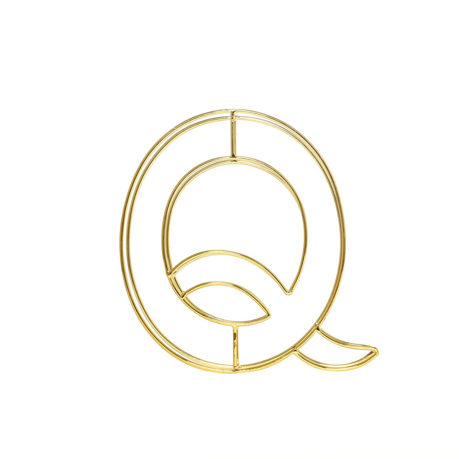Gold Freestanding 3D Decorative Wire "Q" Letter, Wedding Centerpiece 8" Tall - Image 7