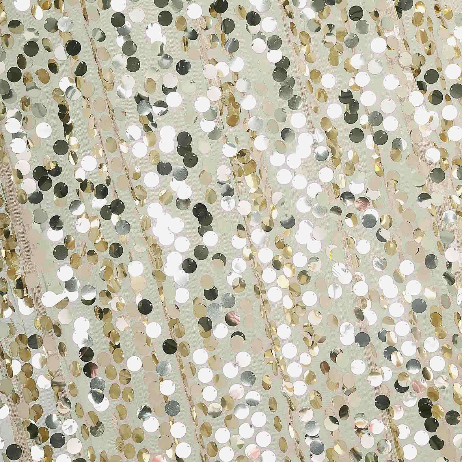 Champagne Big Payette Sequin Backdrop Drape Curtain, Photo Booth Event Divider Panel - 8ftx8ft - Image 8