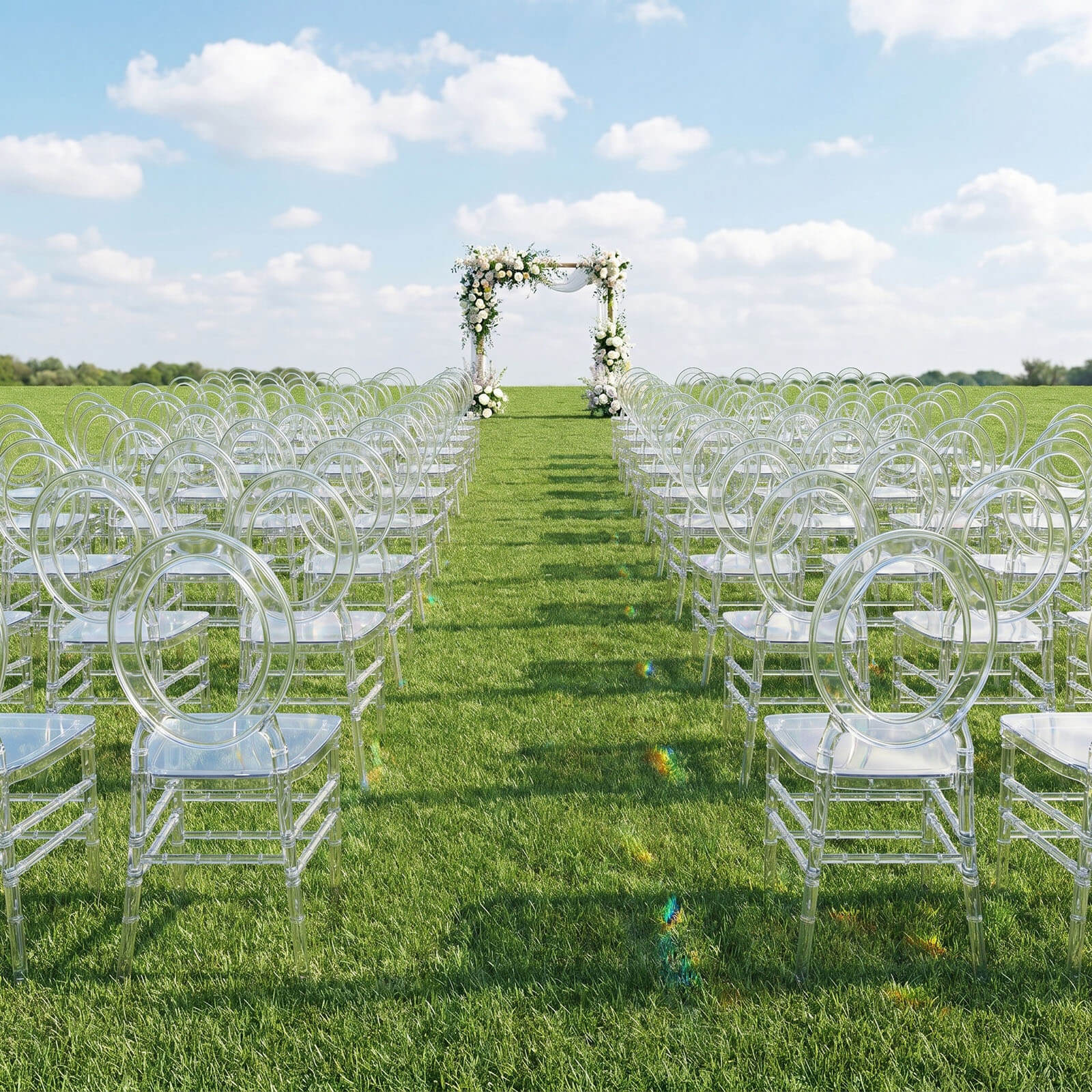 3-Pack Clear Acrylic Chiavari Ghost Chairs with Oval Open Back – Transparent Resin Stackable Armless Chairs - Image 8