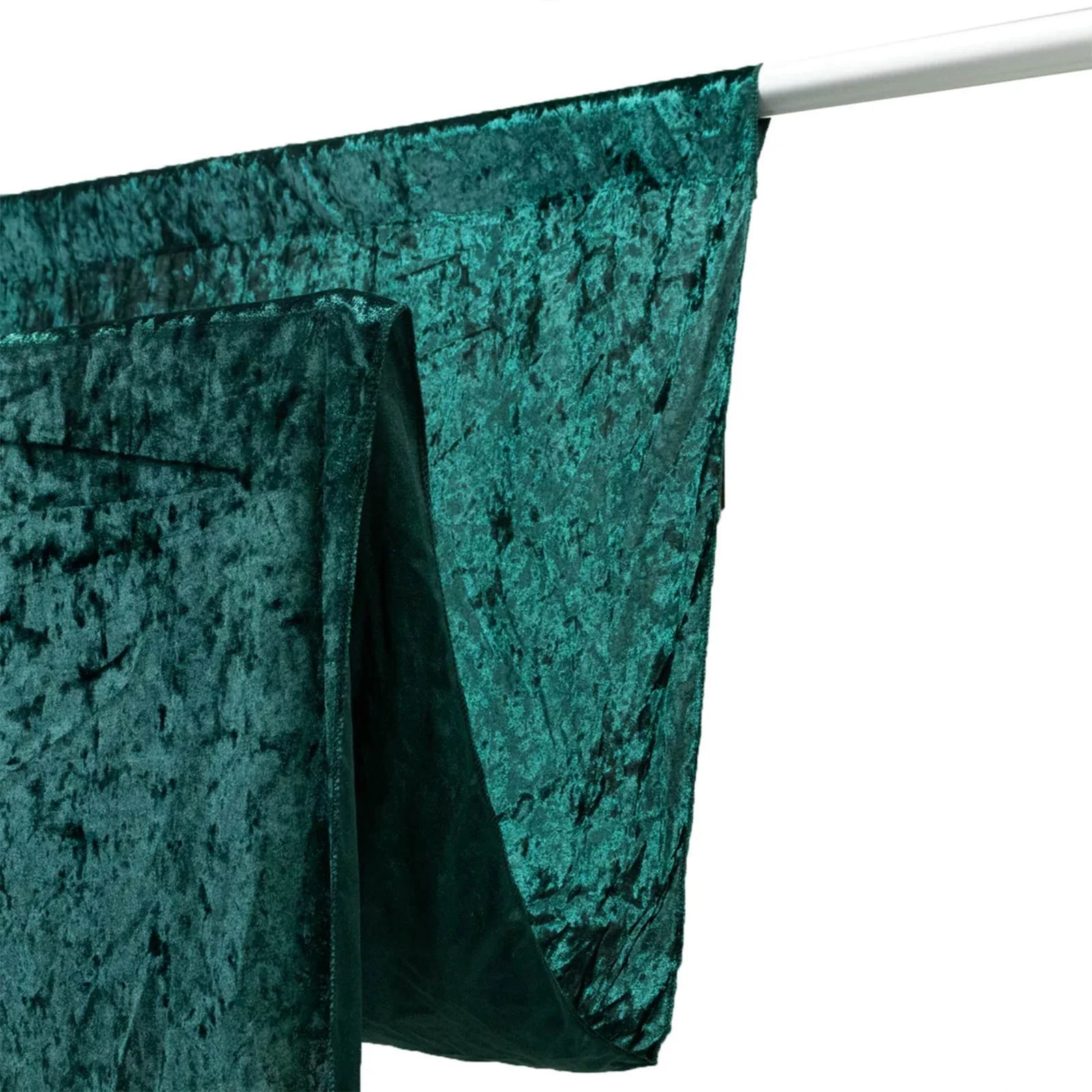 Hunter Emerald Green Premium Crushed Velvet Backdrop Curtain 10ft x 12ft – Wedding Backdrop Panel & Event Drapery with Rod Pocket, 70% Blackout - Image 2
