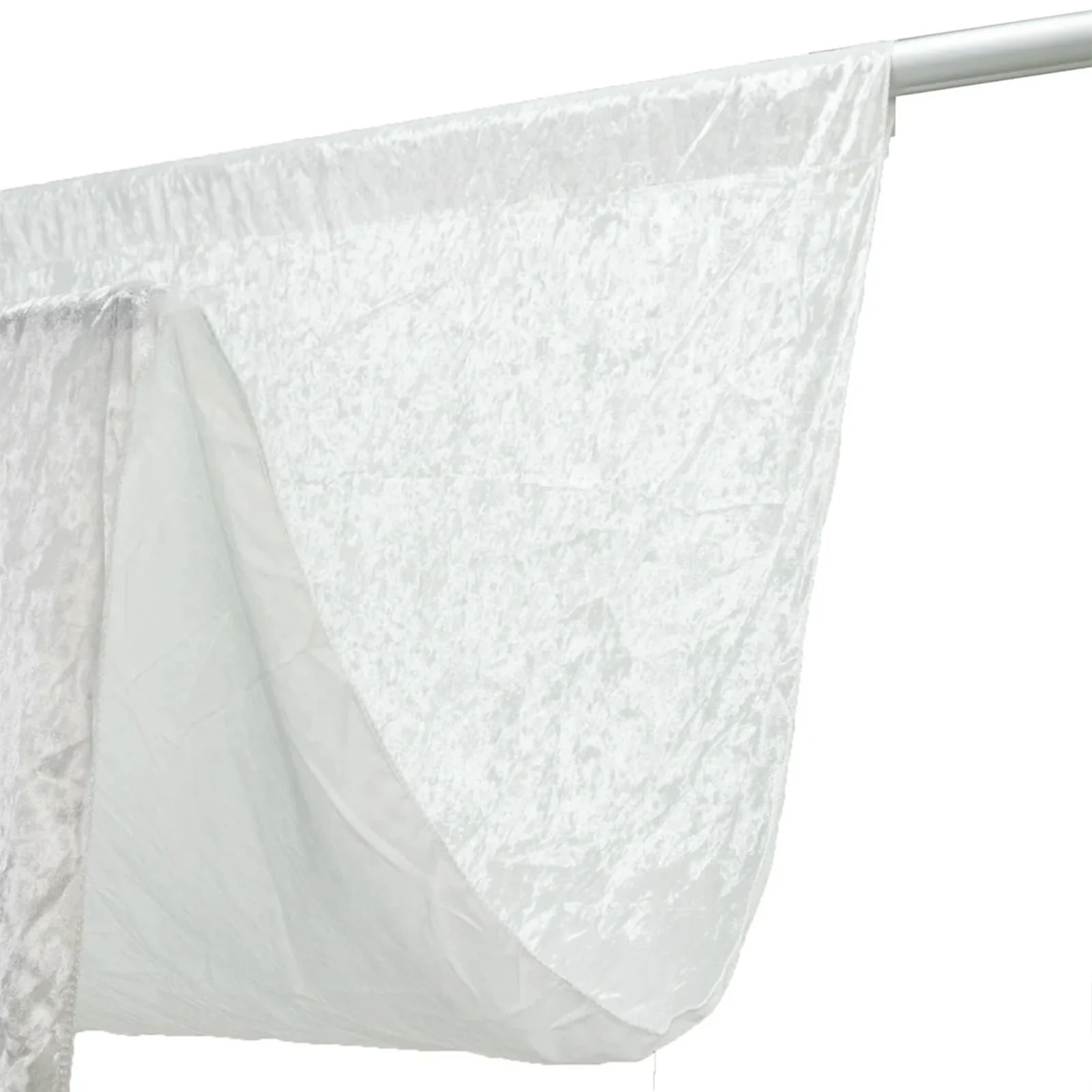 White Premium Crushed Velvet Backdrop Curtain 10ft x 12ft – Wedding Backdrop Panel & Event Drapery with Rod Pocket, 70% Blackout - Image 2