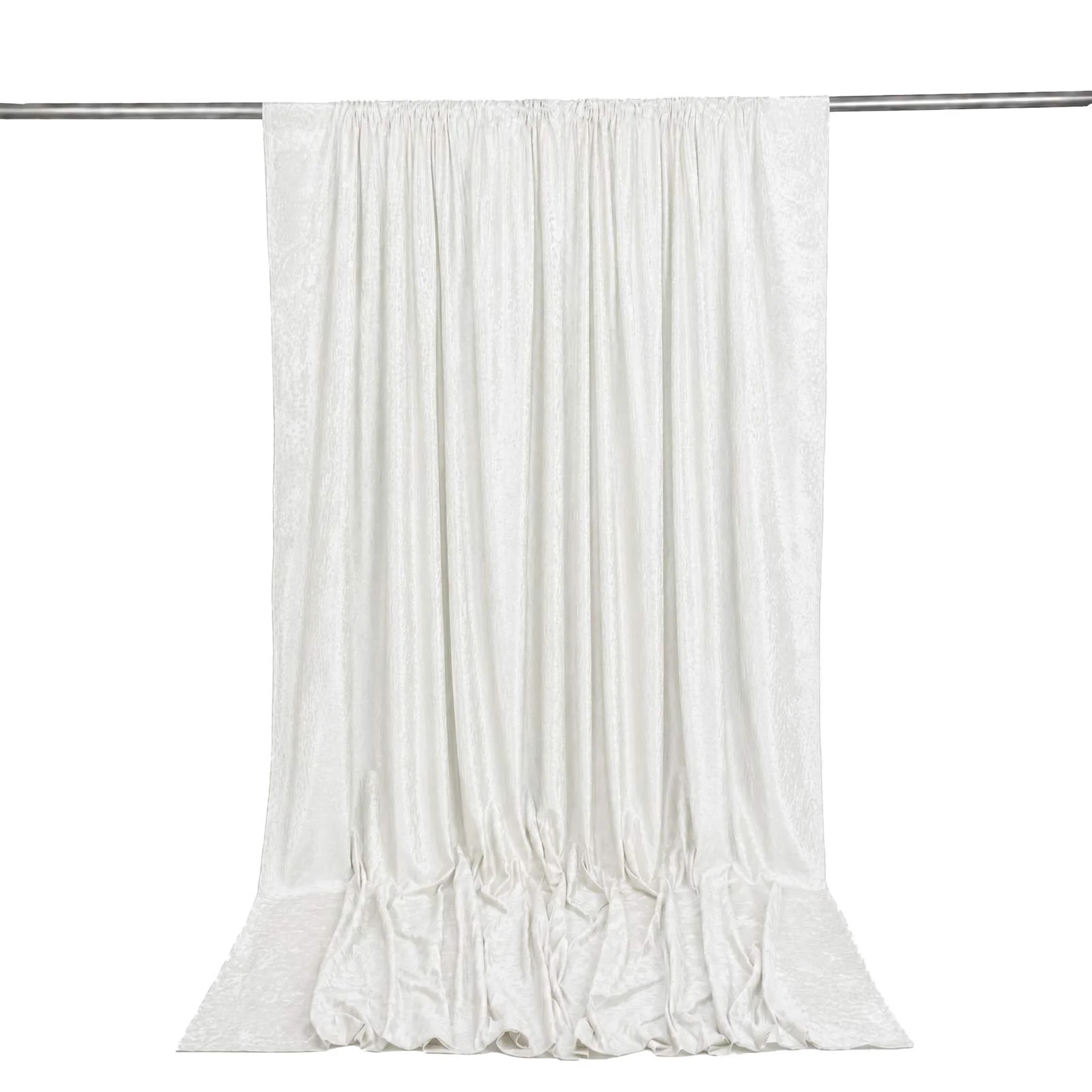 White Premium Crushed Velvet Backdrop Curtain 10ft x 12ft – Wedding Backdrop Panel & Event Drapery with Rod Pocket, 70% Blackout - Image 4