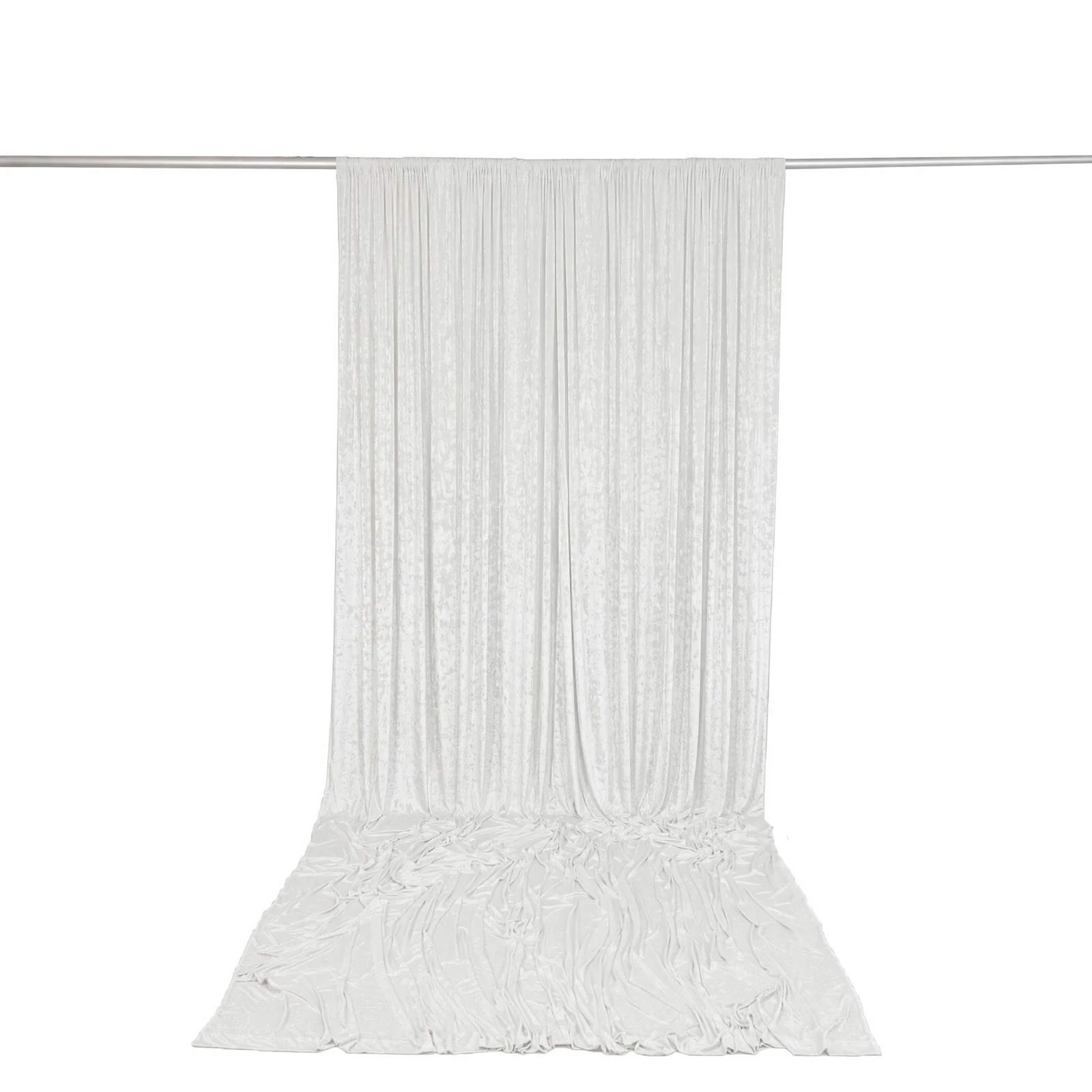 White Premium Crushed Velvet Backdrop Curtain 10ft x 14ft – Stage Backdrop Panel & Event Drape with Rod Pocket, 70% Blackout - Image 4