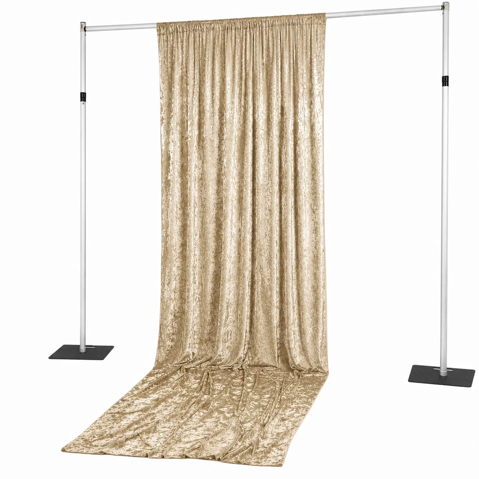 Beige Premium Crushed Velvet Backdrop Curtain 5ft x 14ft – Event Drape Panel & Photo Booth Background with Rod Pocket, 70% Blackout - Image 6