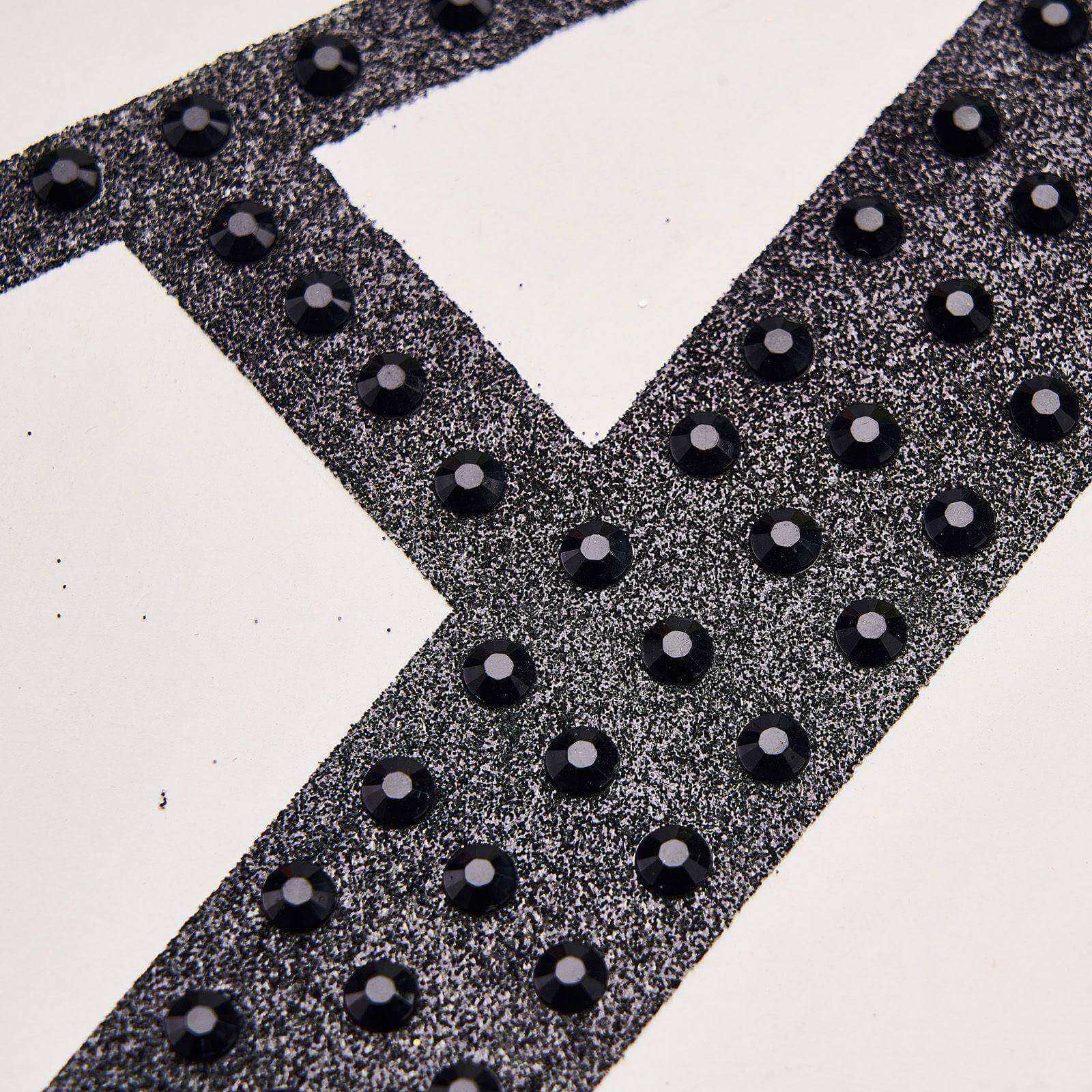 Decorative Rhinestone Alphabet "G" Letter Stickers 4", Black Glitter Adhesive Craft Letters - DIY Sparkle Embellishments - Image 8