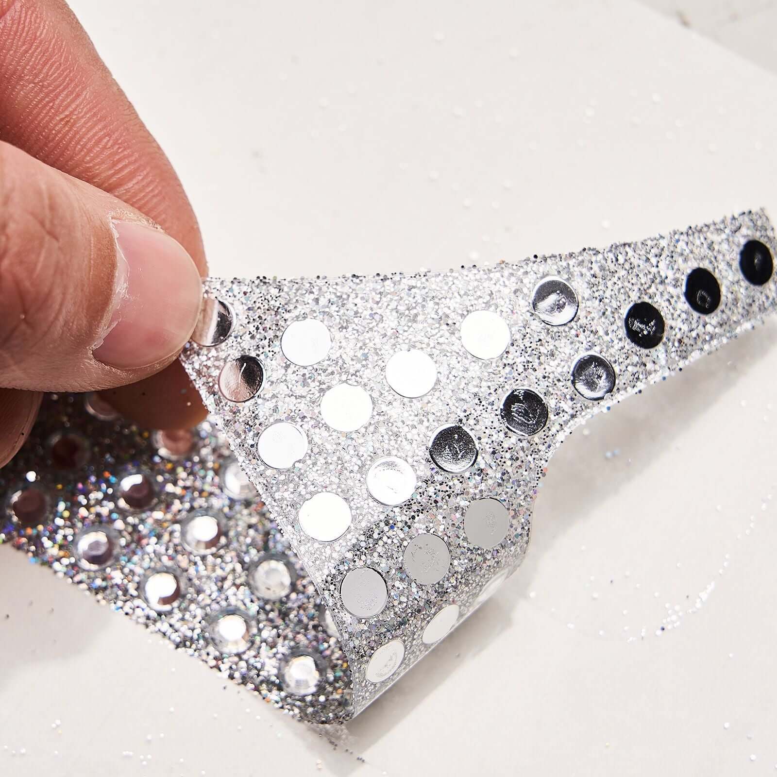 Decorative Rhinestone Number "7" Stickers 4", Silver Glitter Adhesive Craft Numbers - DIY Sparkle Embellishments - Image 9