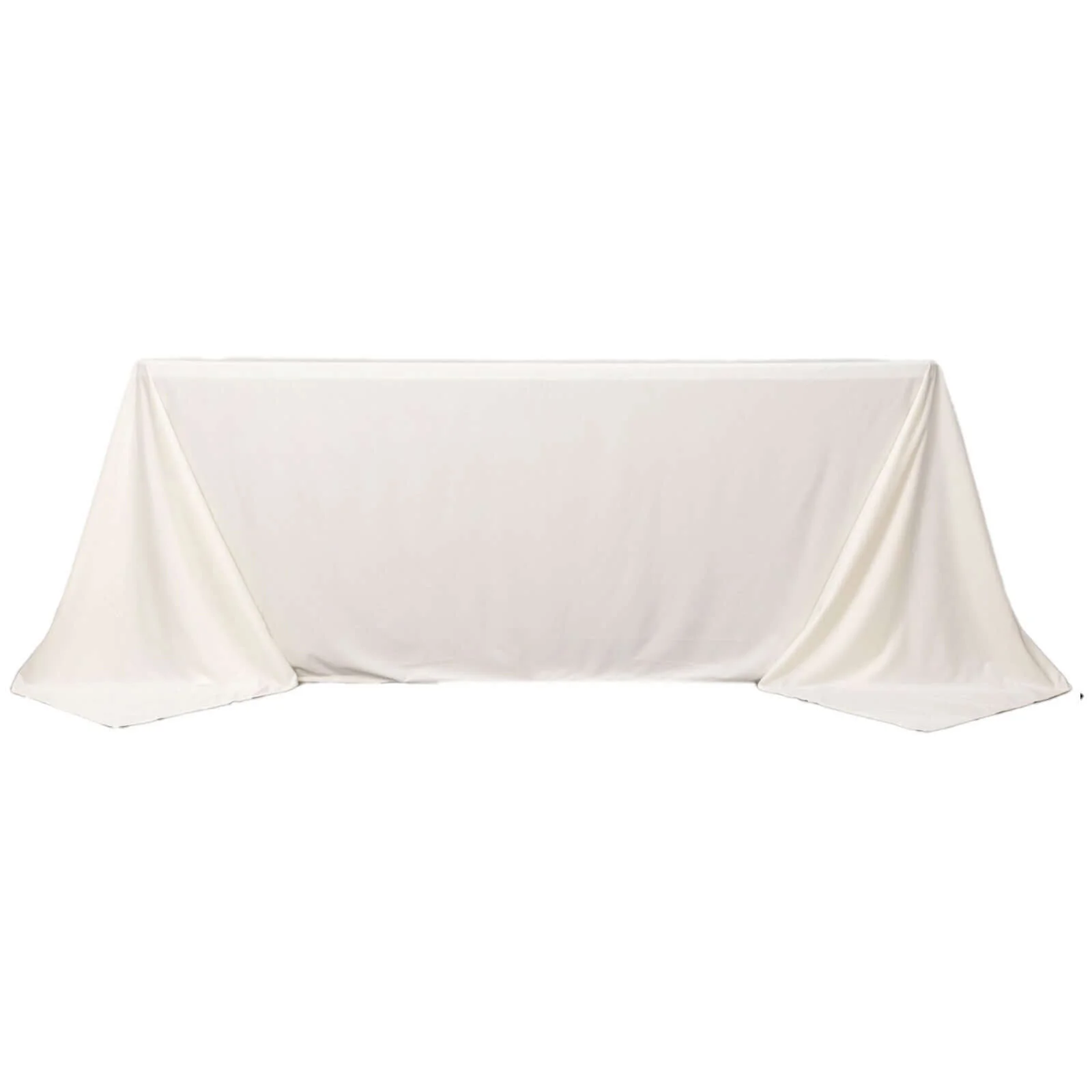 Fire Retardant 90"x132" Rectangle Scuba Polyester Tablecloth – Ivory, Wrinkle Free, Stain Resistant, Seamless Table Cover - Image 7