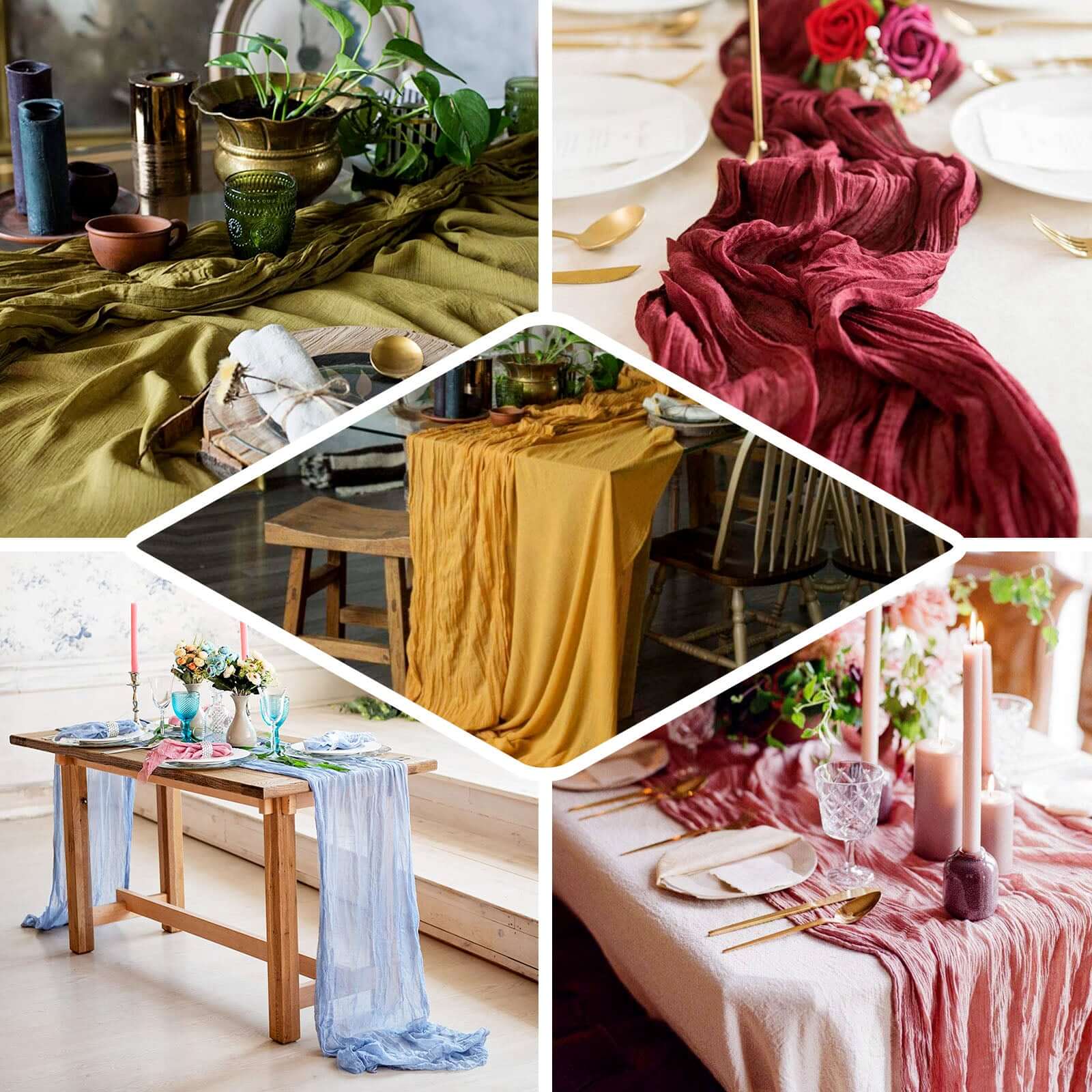 Gauze Cheesecloth Table Runner 10ft Ivory - Rustic Boho Table Linen - Image 5