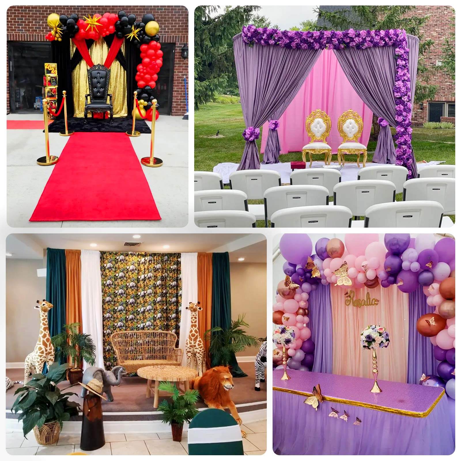 2 Pack 5ftx10ft Gold Scuba Polyester Backdrop Drape Curtains, Durable Flame Resistant Event Divider Panels Wrinkle Free With Rod Pockets - Image 5