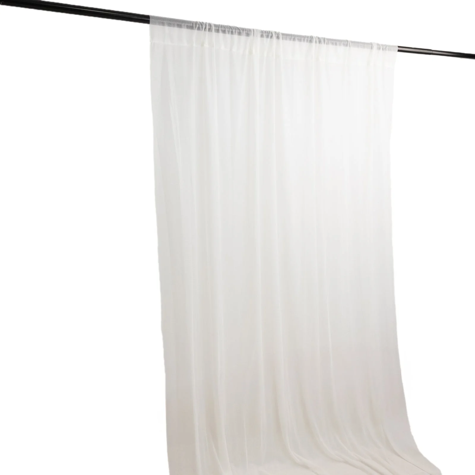 Sheer Wedding Arch Drape – 5ftx14ft Ivory Sheer Curtain Backdrop, Ceiling Drapery Panel - Image 2