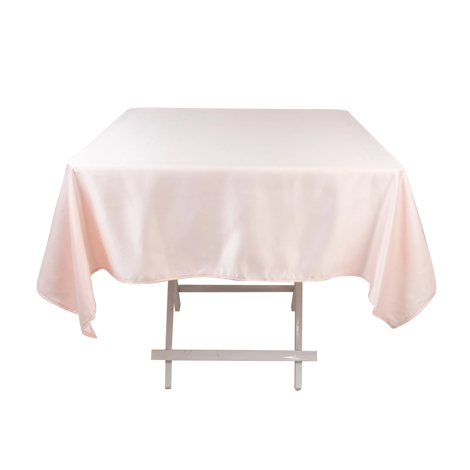 Lamour Satin Square Tablecloth 54"x54" Blush - Classy Silk-Like Table Cover - Image 3
