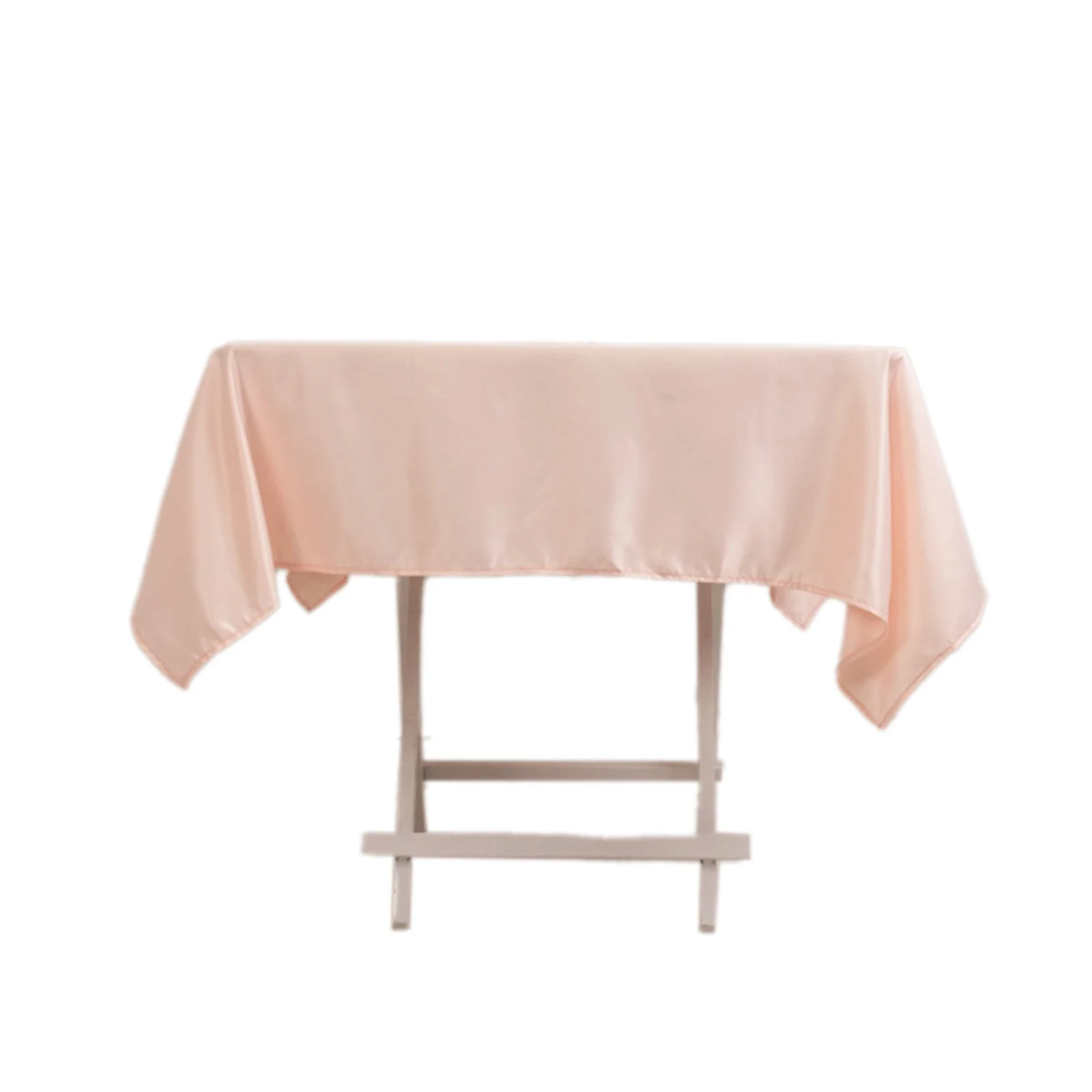 Lamour Satin Square Tablecloth 54"x54" Blush - Classy Silk-Like Table Cover - Image 7