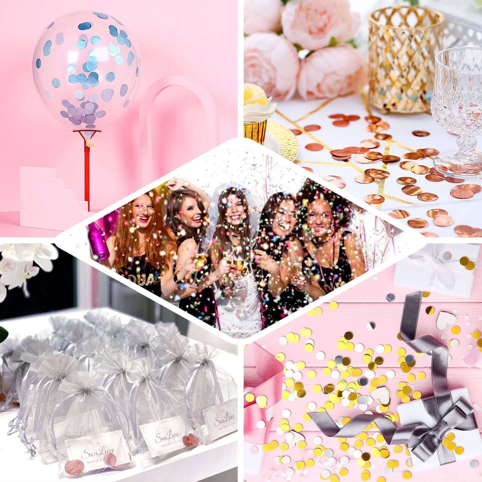 Metallic Round Party Confetti 18G Bag Gold Foil - Balloon Table Confetti Glitter Dots for Festive Weddings Baby Bridal Showers & Events - Image 5
