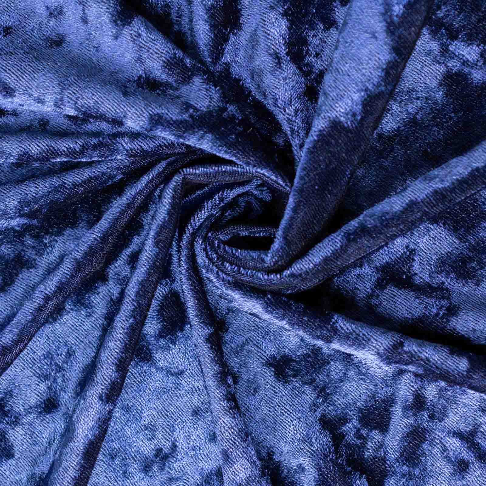 Navy Blue Crushed Velvet Fabric Bolt, DIY Craft Fabric Roll - 65"x5 Yards - Image 8