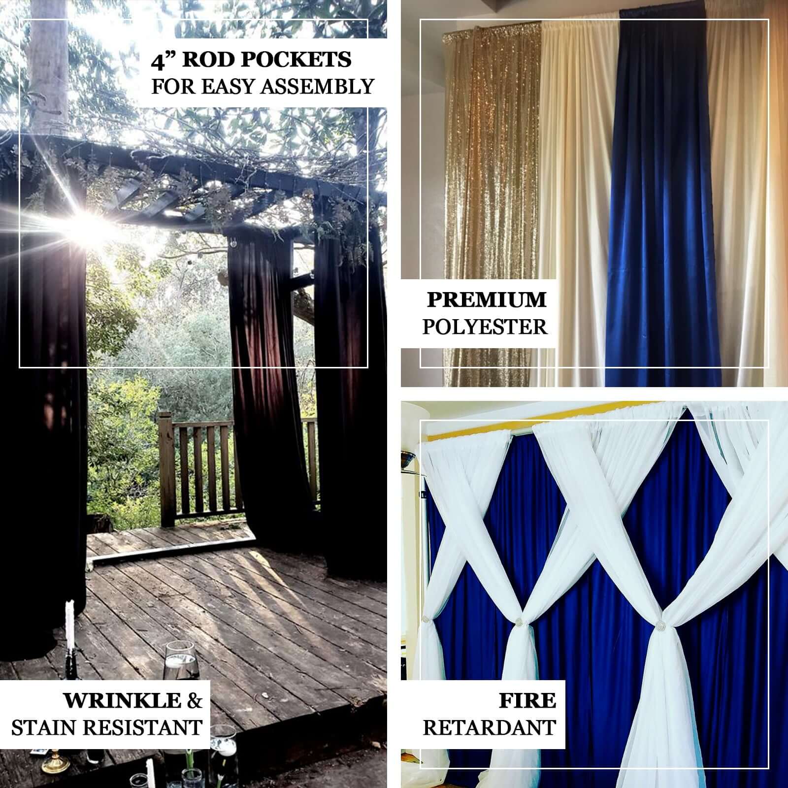 2 Pack 5ftx10ft Nude Scuba Polyester Backdrop Drape Curtains, Durable Flame Resistant Event Divider Panels Wrinkle Free With Rod Pockets - Image 3
