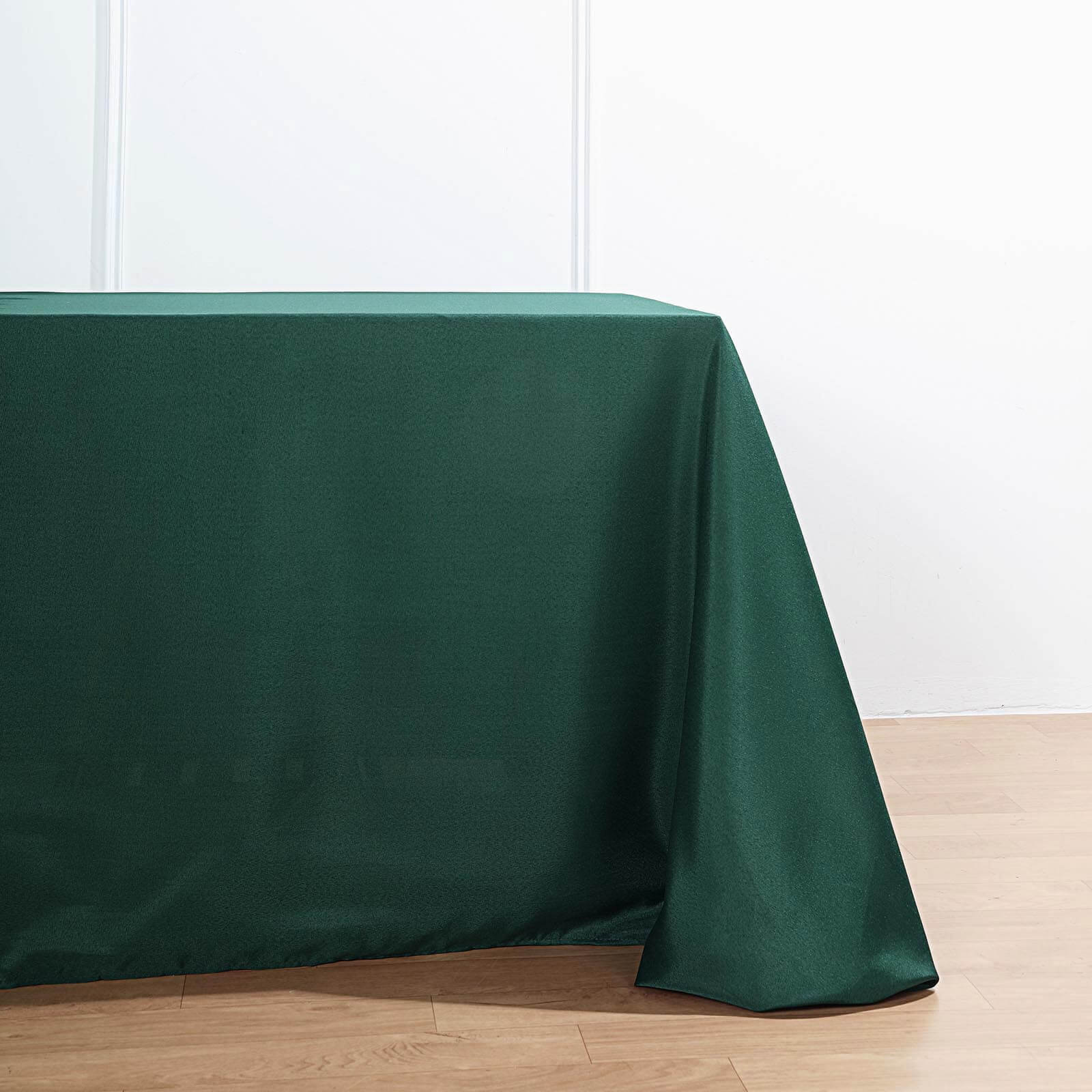 Polyester Rectangle Tablecloth 90"x156" Hunter Emerald Green with Seamless Finish - Image 3