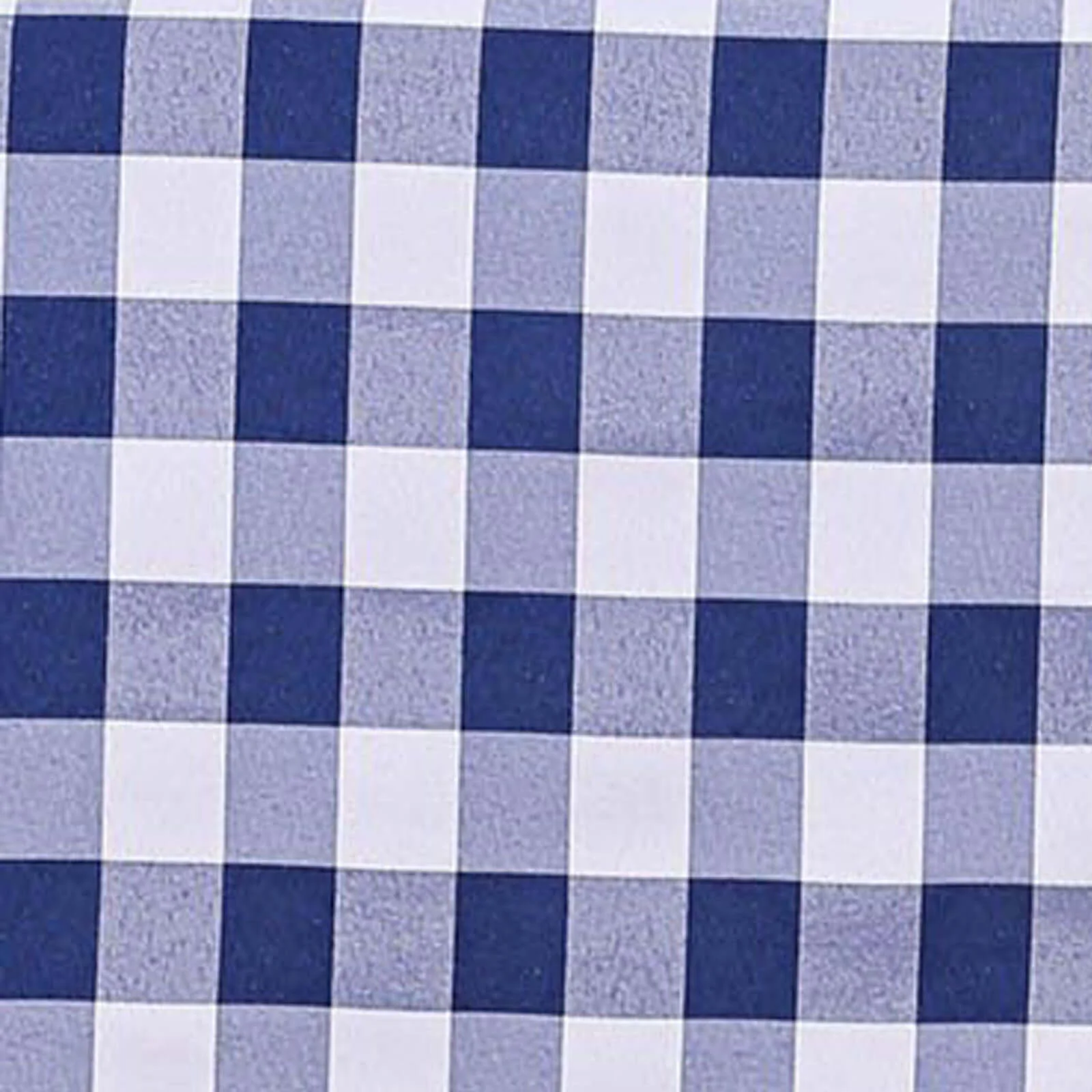 Polyester Round Tablecloth 90" White/Navy Blue Checkered Buffalo Plaid Table Cover - Image 7