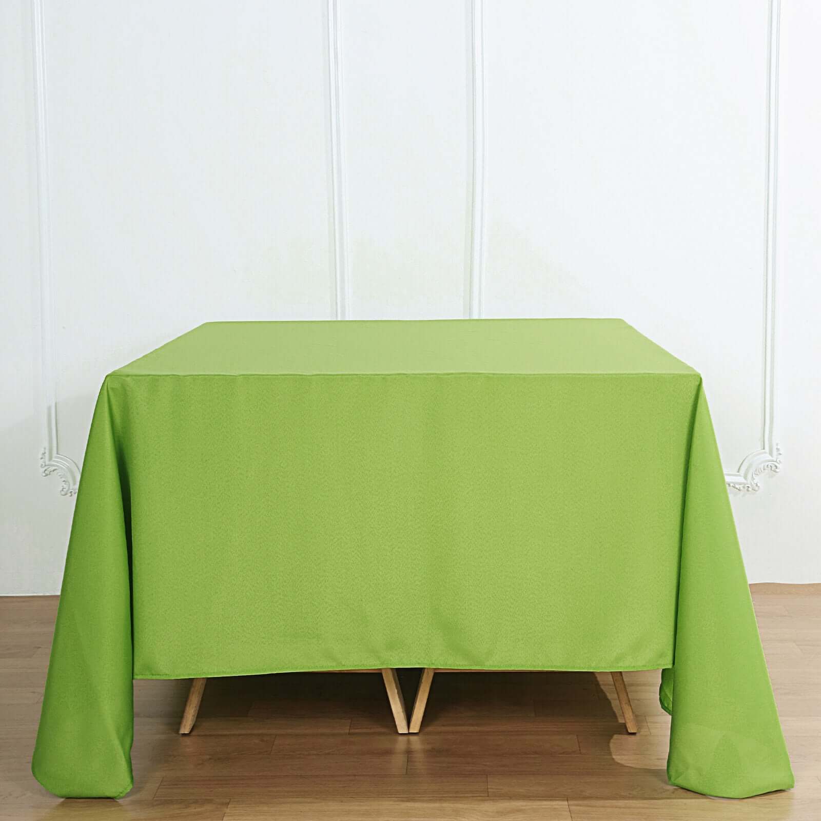 Polyester Square Tablecloth 90"x90" Apple Green - Wrinkle-Resistant & Durable Table Cover - Image 2