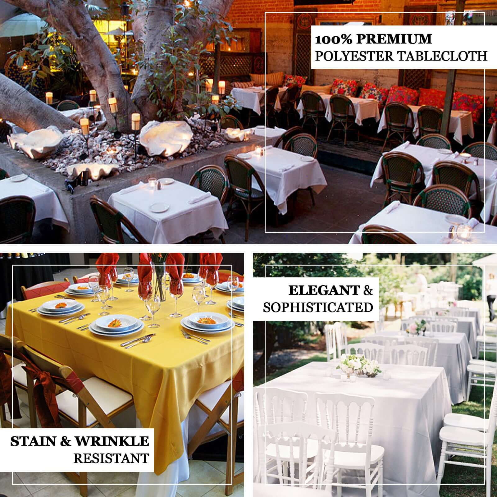 Polyester Square Tablecloth 90"x90" Apple Green - Wrinkle-Resistant & Durable Table Cover - Image 3