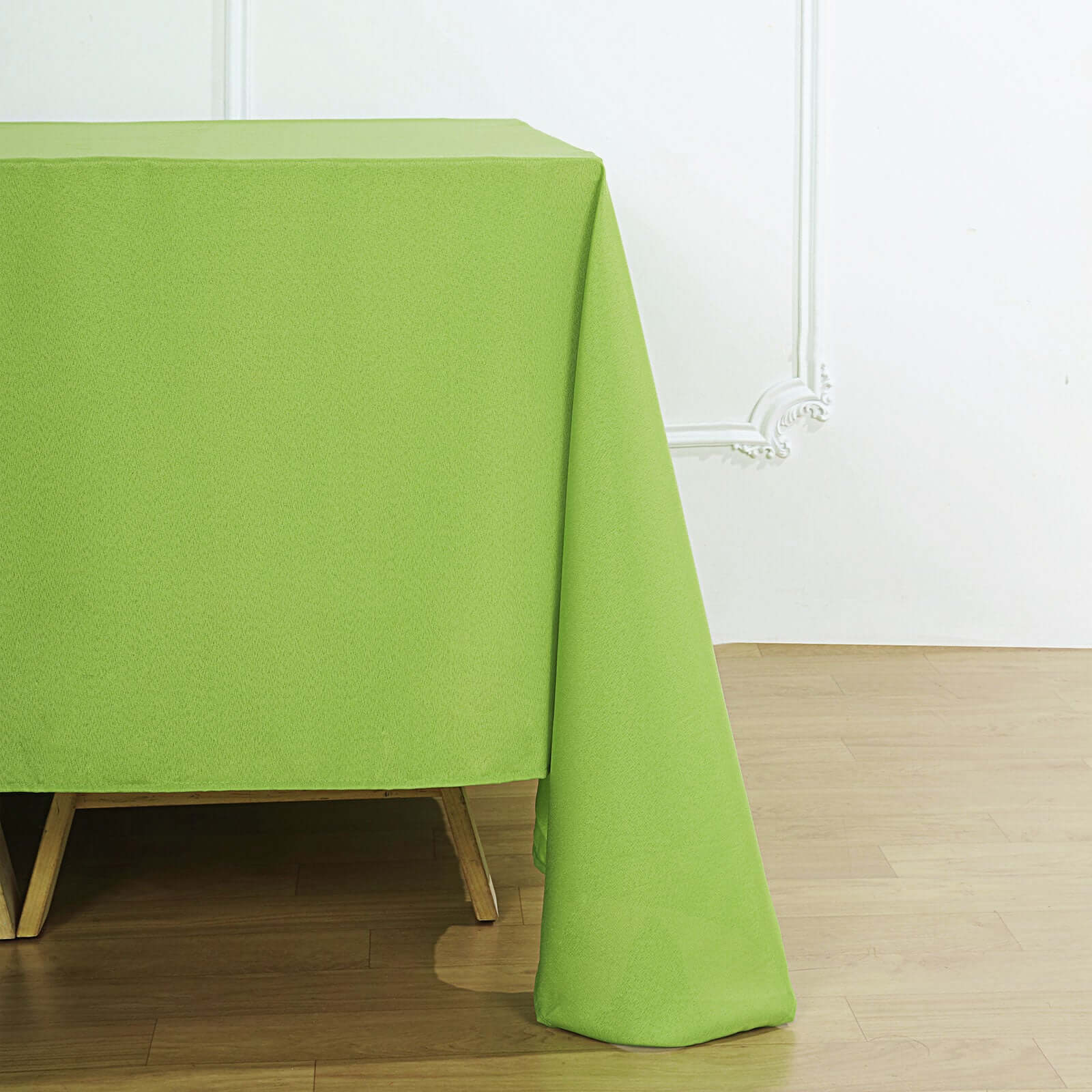 Polyester Square Tablecloth 90"x90" Apple Green - Wrinkle-Resistant & Durable Table Cover - Image 6