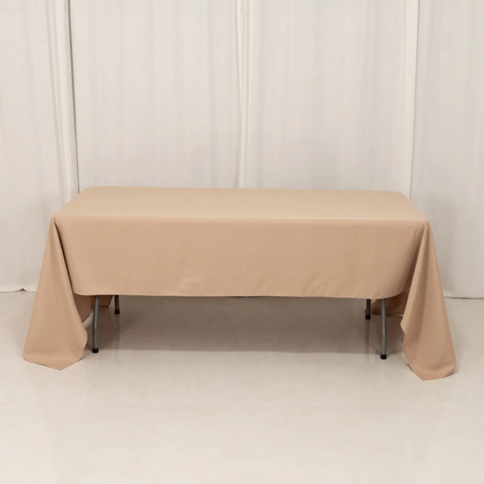 Premium Polyester Rectangle Tablecloth 60"x126" Nude - 220GSM Wrinkle-Resistant Table Cover
