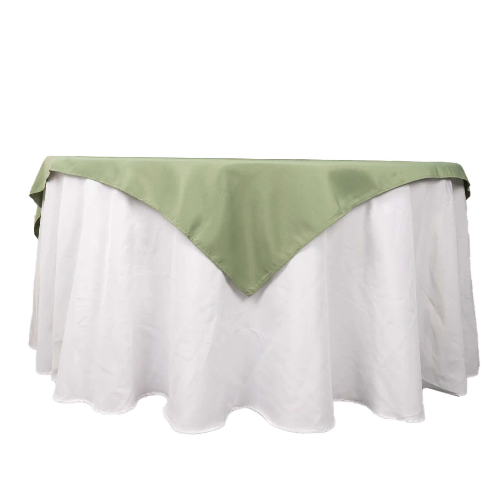 Premium Polyester Square Table Overlay 54"x54" Dusty Sage Green - 220GSM Wrinkle-Resistant Table Topper - Image 4