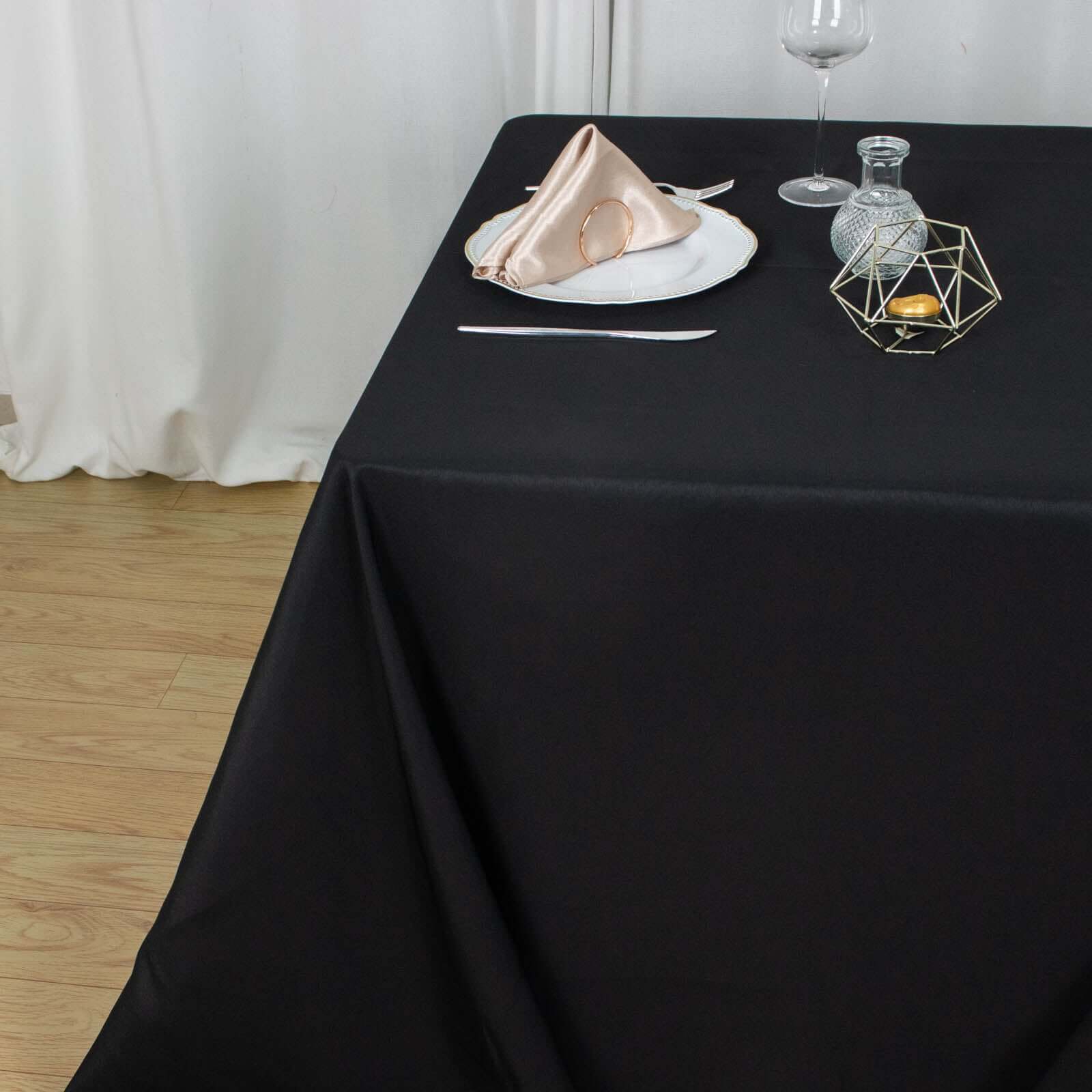 Premium Polyester Square Tablecloth 90"x90" Black - 220GSM Wrinkle-Resistant & Durable Table Cover - Image 5