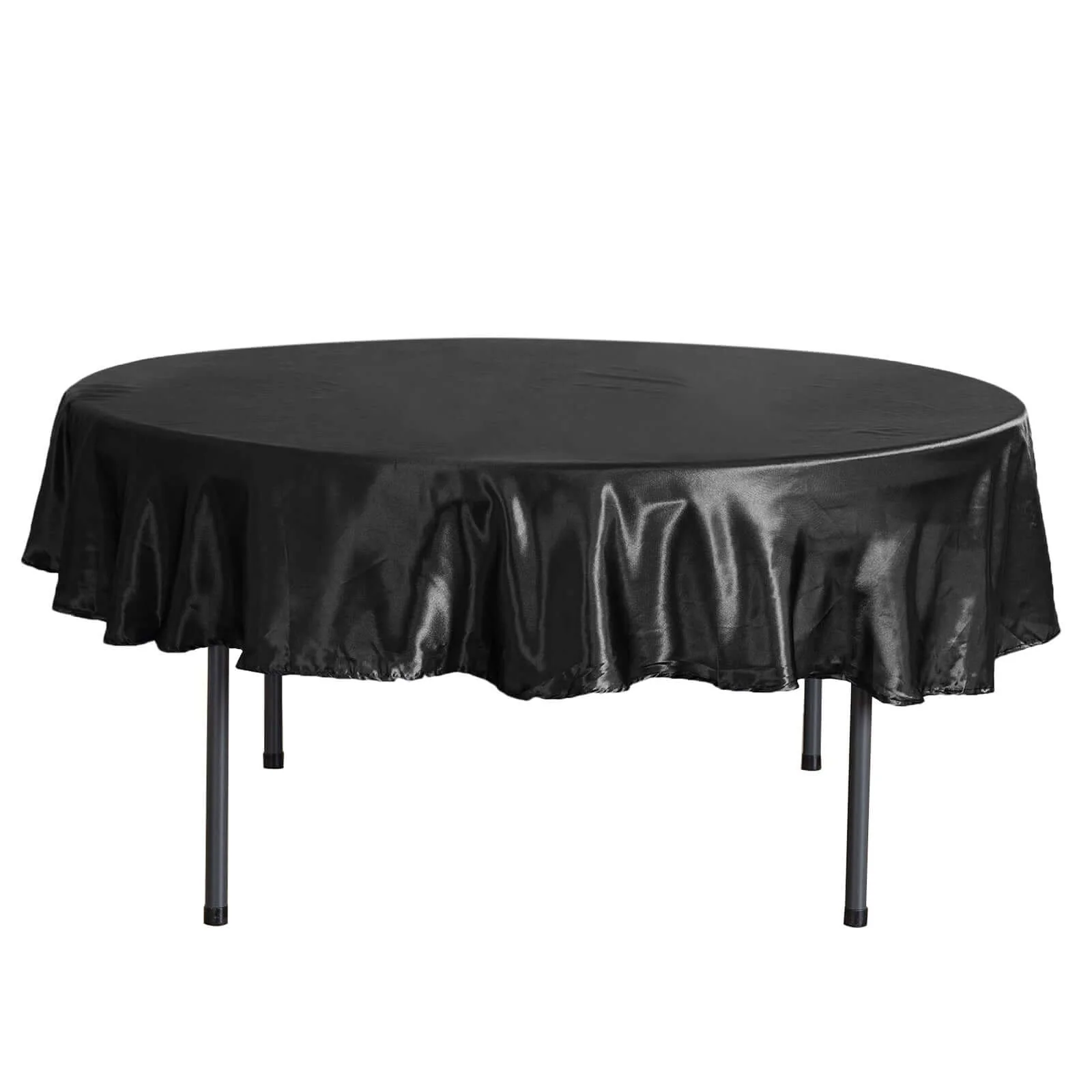 Satin Round Tablecloth 90" Black - Smooth & Durable Table Cover - Image 6