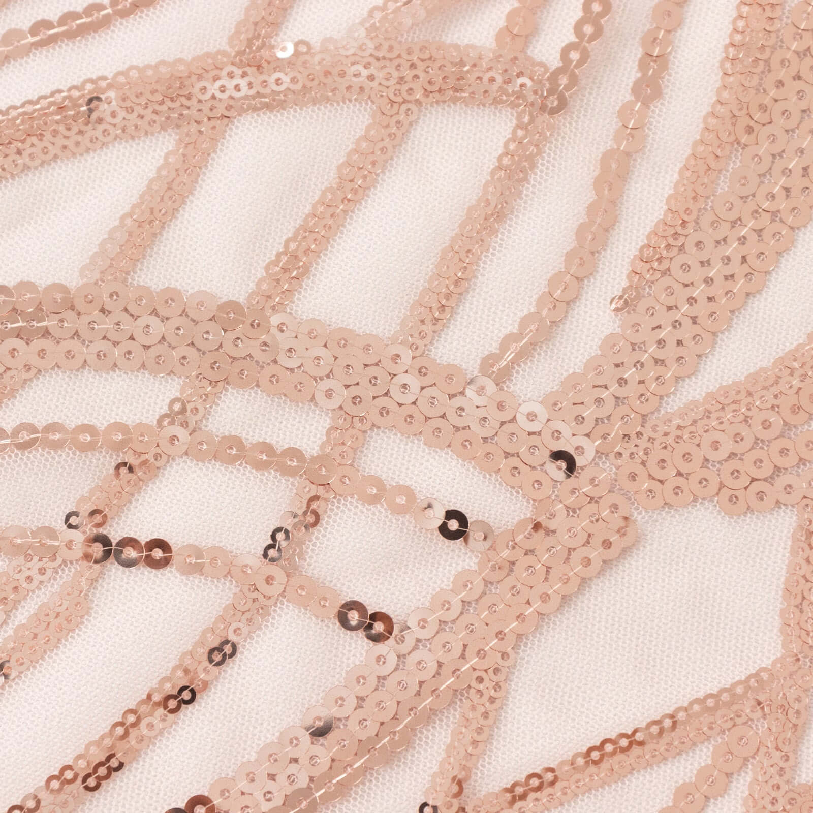 Sequin Mesh Table Overlay 72"x72" Blush Wave Embroidered Table Topper - Image 9