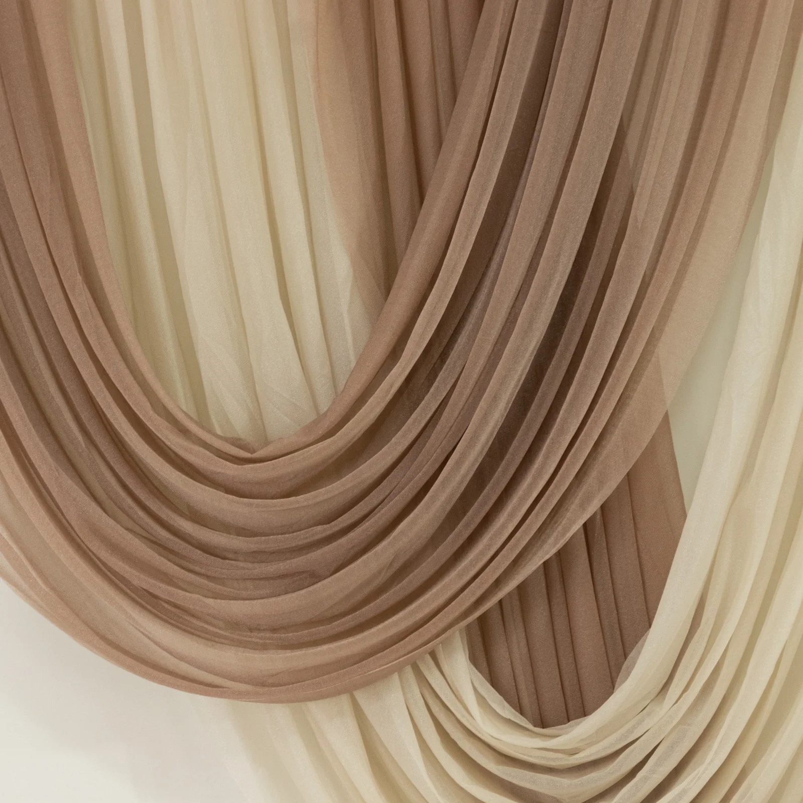 Sheer Chiffon Valance Curtain 4ft x 6ft – Taupe Wedding Arch Voile Drape with Rod Pocket, Backdrop Panel - Image 6