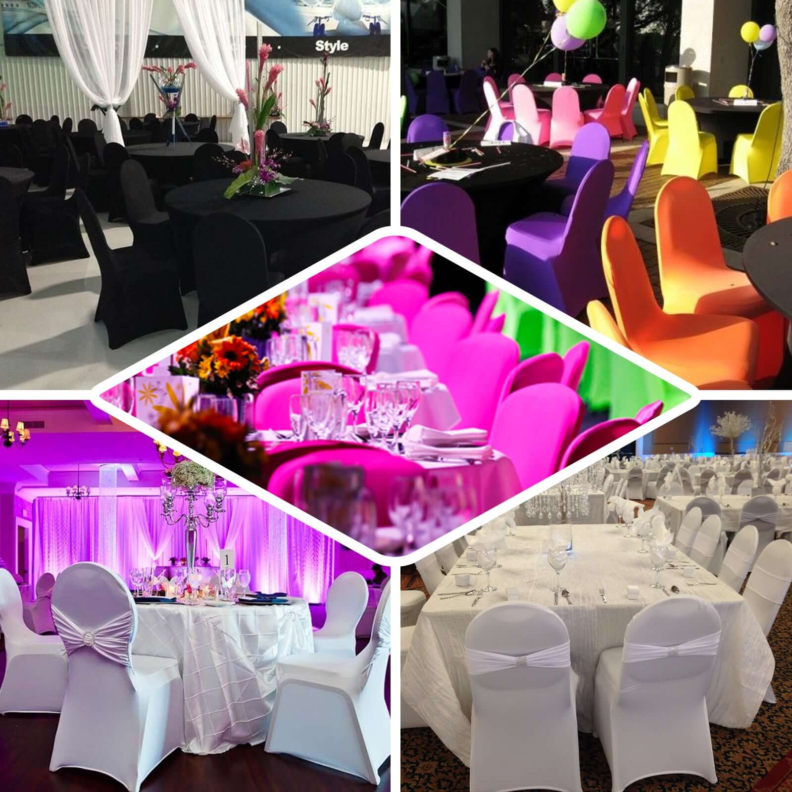 Spandex Stretch Fitted Banquet Chair Cover 160GSM White - Durable Slip-On Slipcover for Weddings & Events - Image 5
